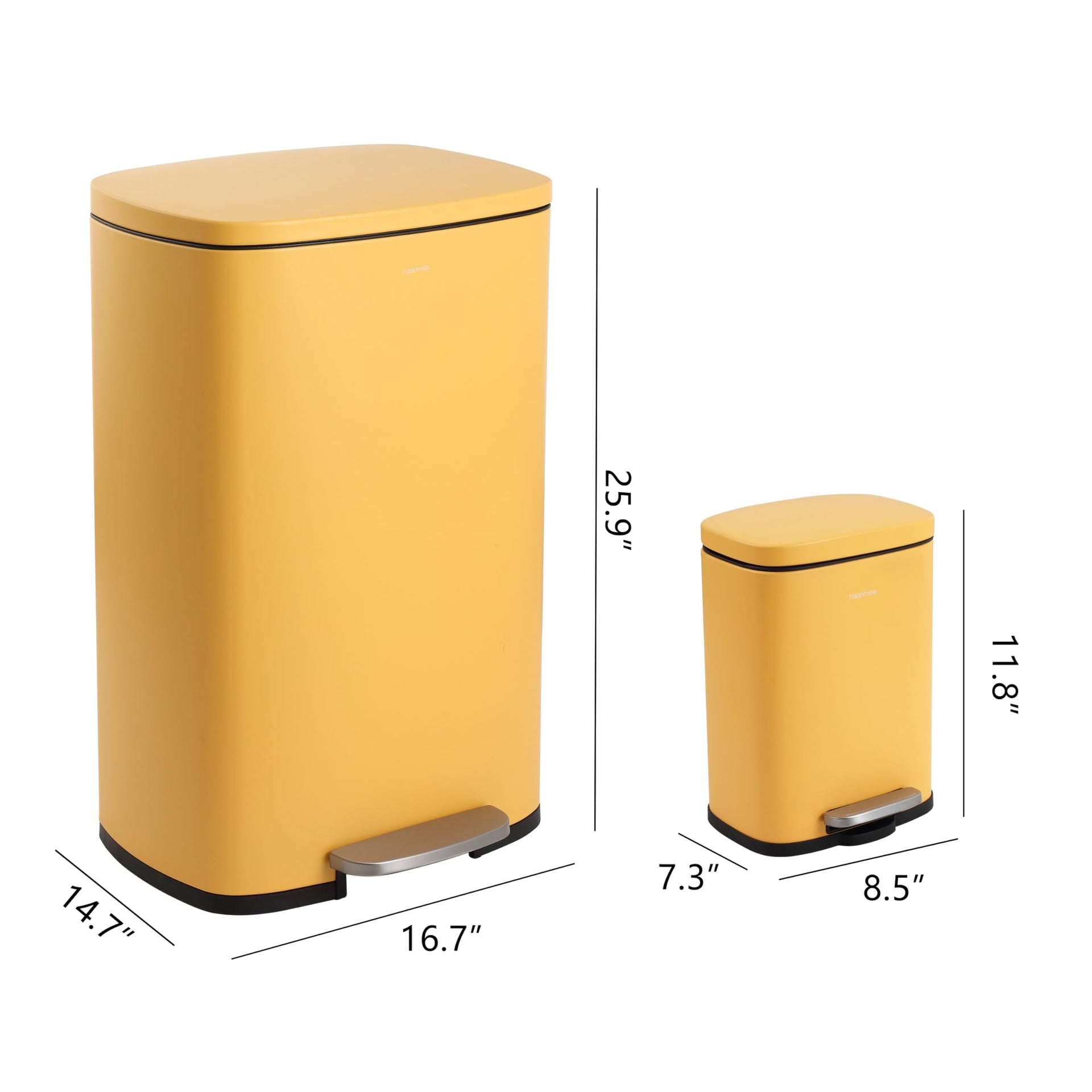 Connor 2 Piece Iron Trash Can (2 Count)