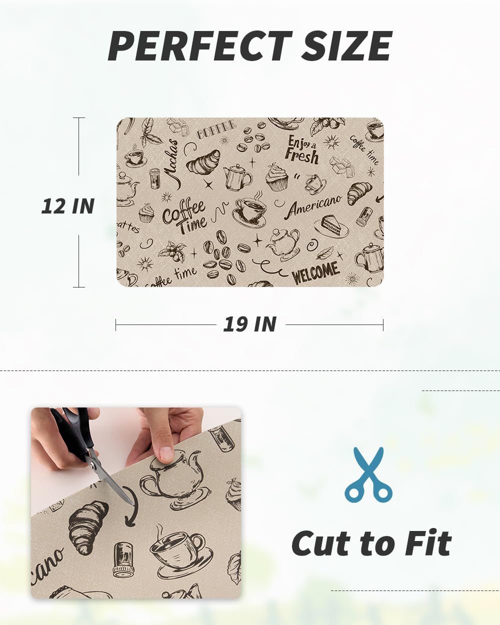 Coffee Mat Hide Stain Rubber Backed Absorbent Dish Drying Mat for Kitchen Counter