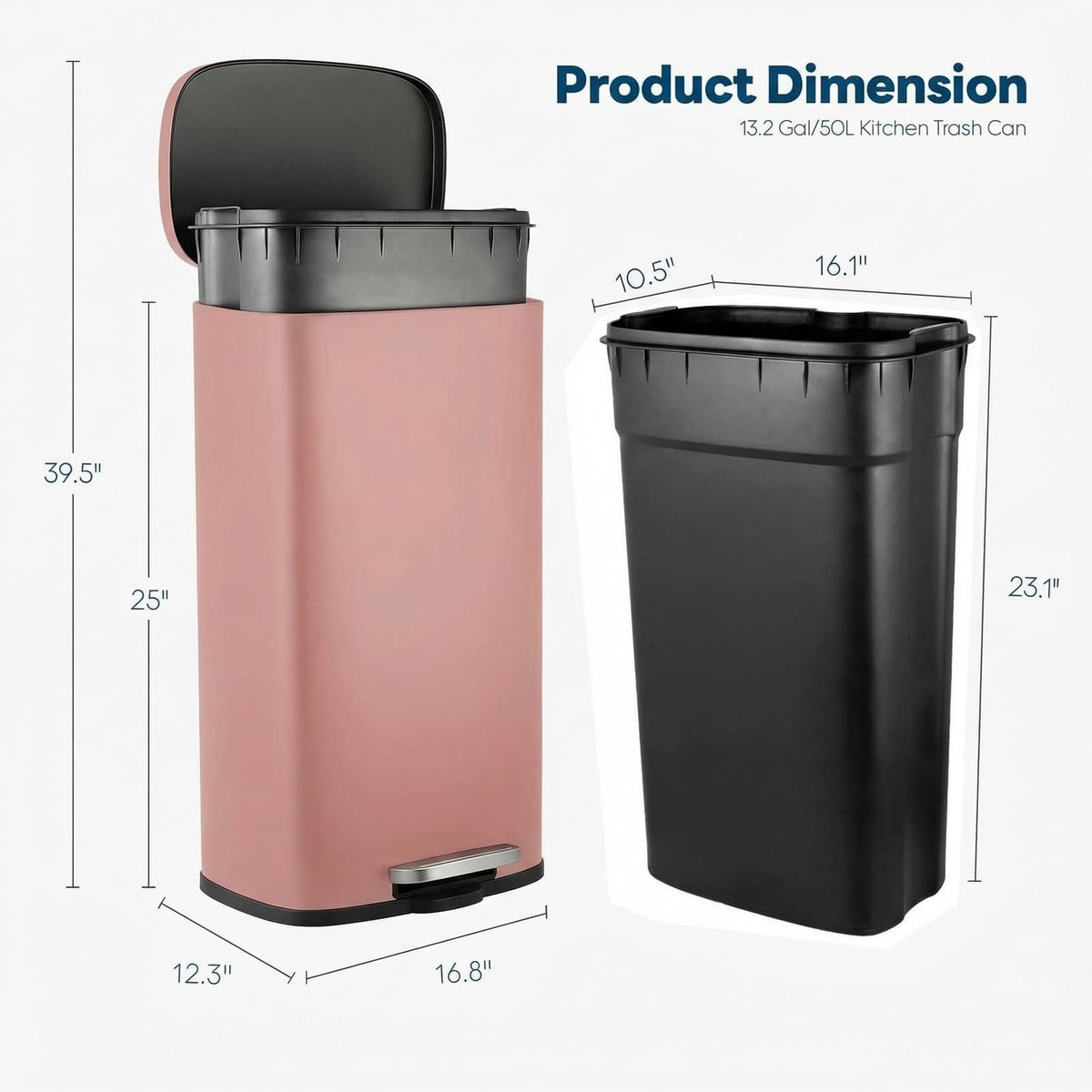 13.2 Gal Kitchen Trash Can