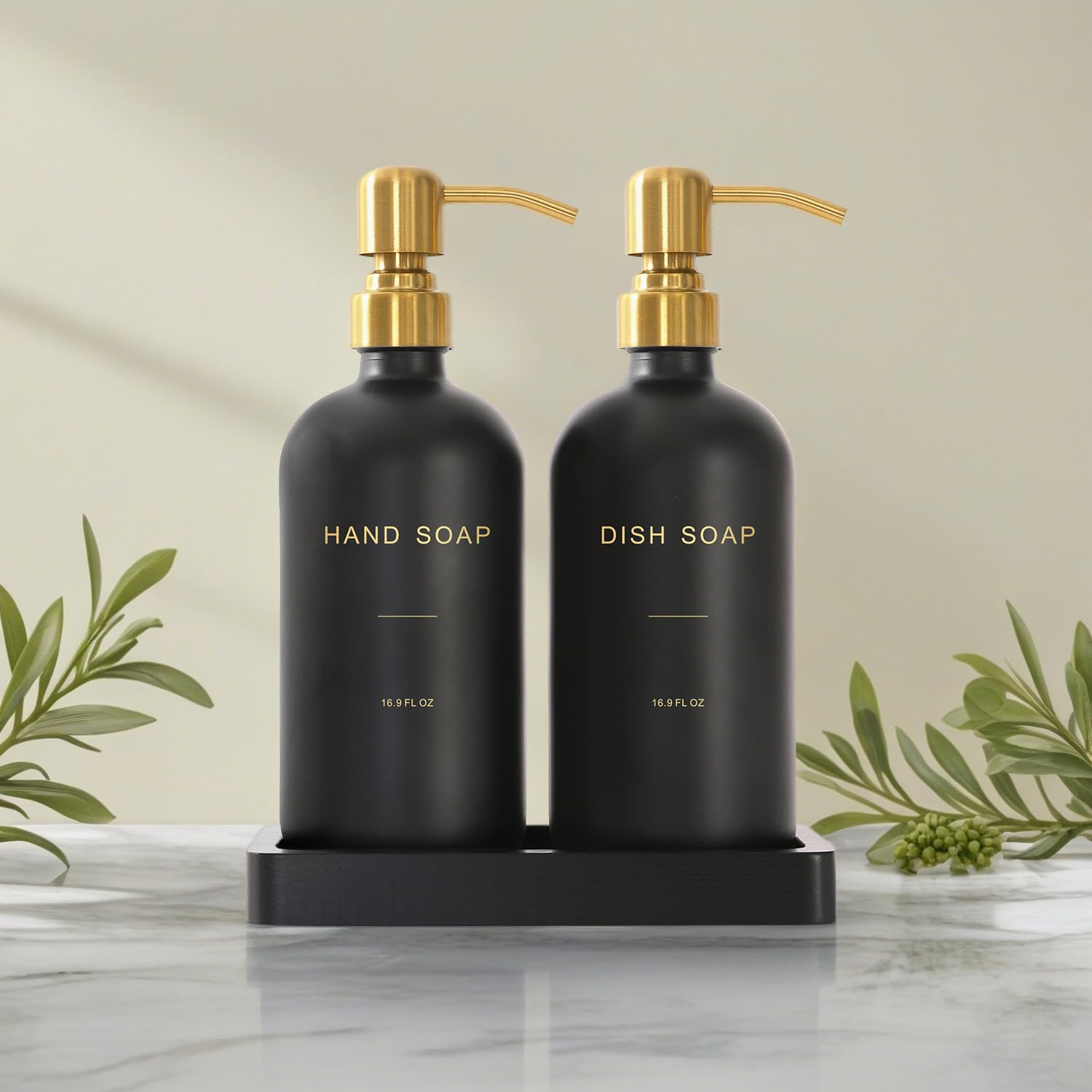 Black Soap Dispenser for Kitchen Sink (2 Count)