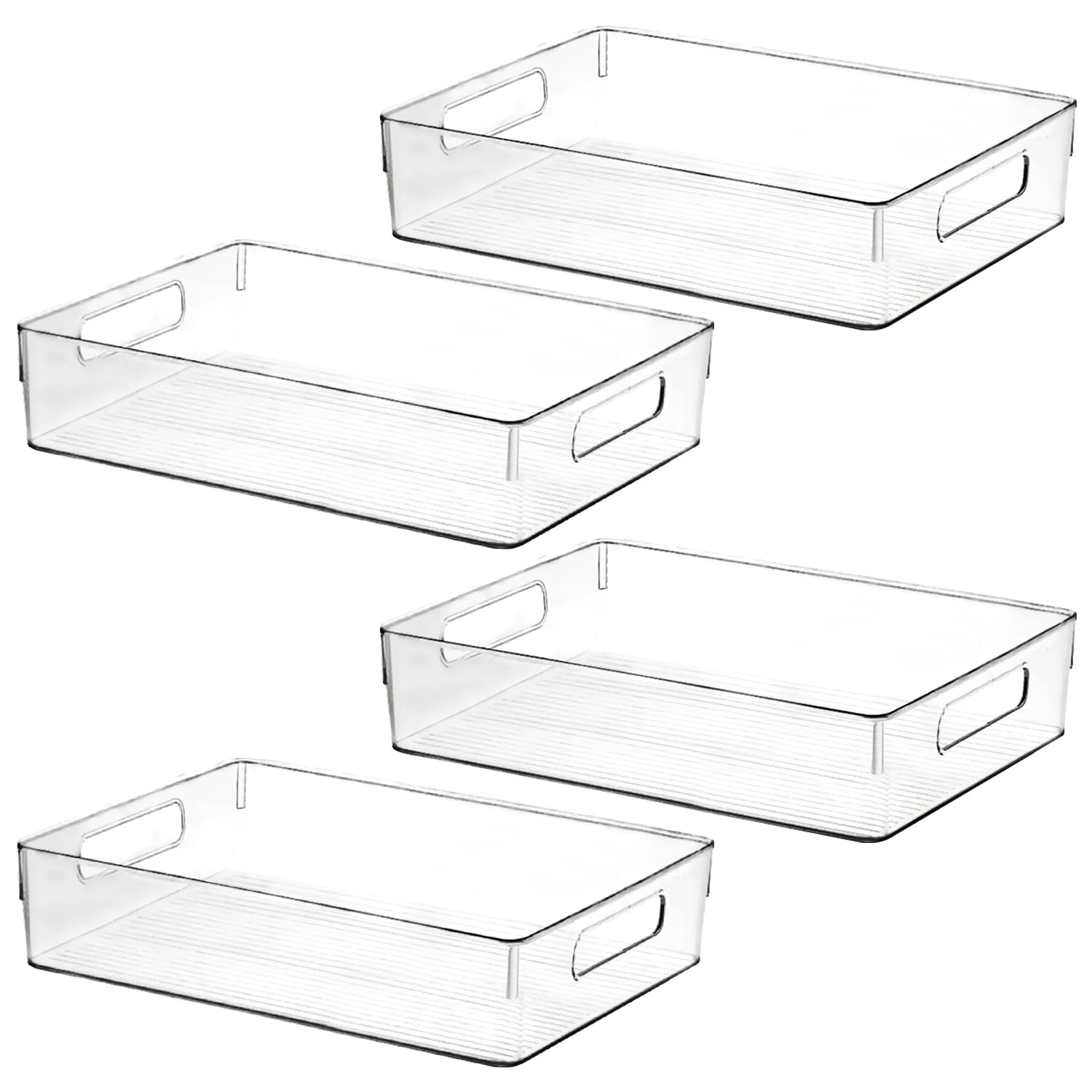 Large Clear Plastic Storage Bins (4 Count)