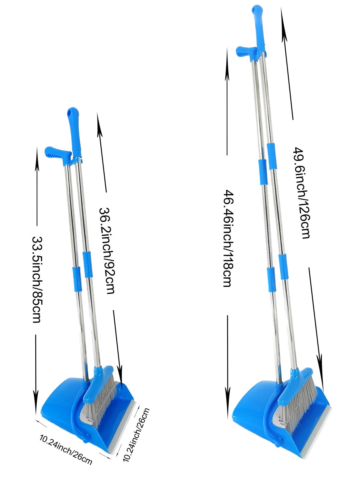 Extendable Long Handle Broom and Dustpan Set