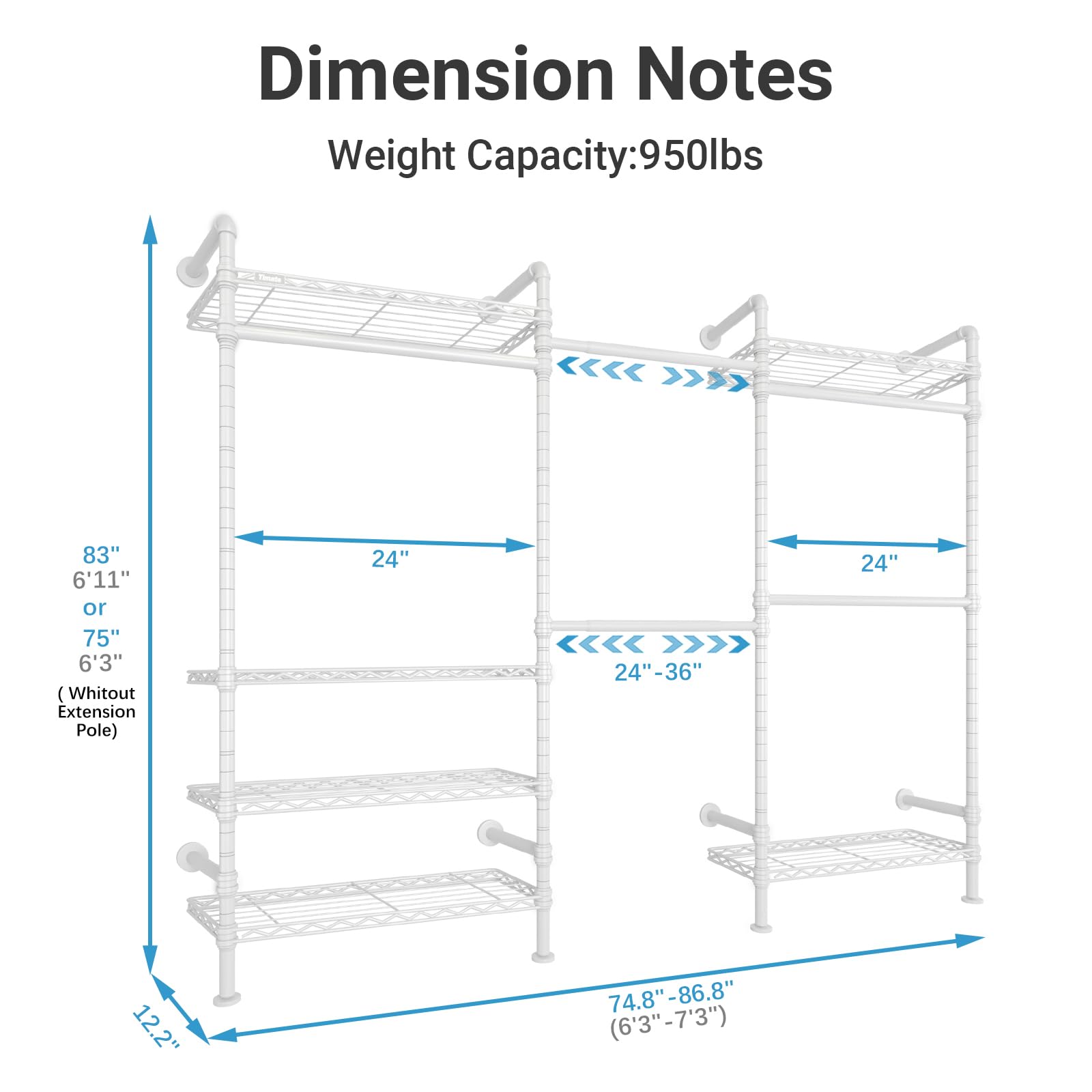 F3 Garment Rack Heavy Duty Clothes Rack for Hanging Clothes