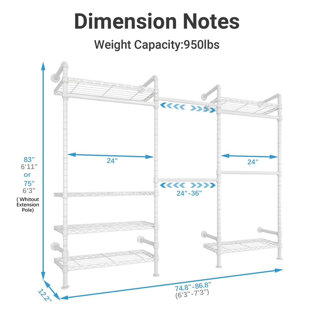 F3 Garment Rack Heavy Duty Clothes Rack for Hanging Clothes