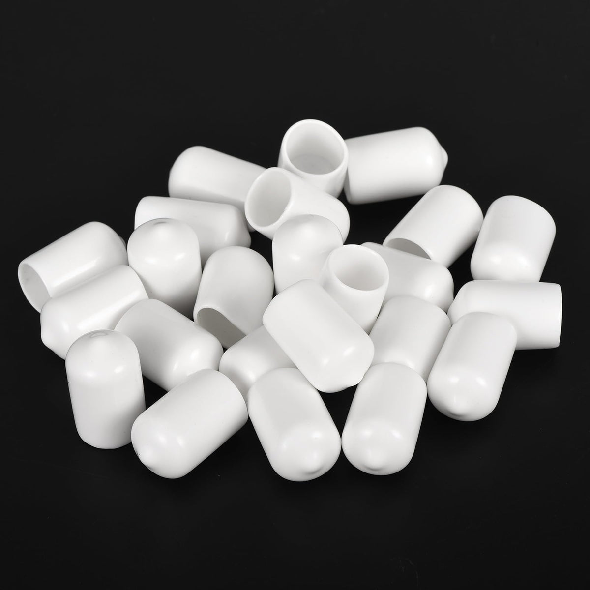 20pcs Rubber End Caps 13mm ID Vinyl Round End Cap Cover Screw Thread Protectors White