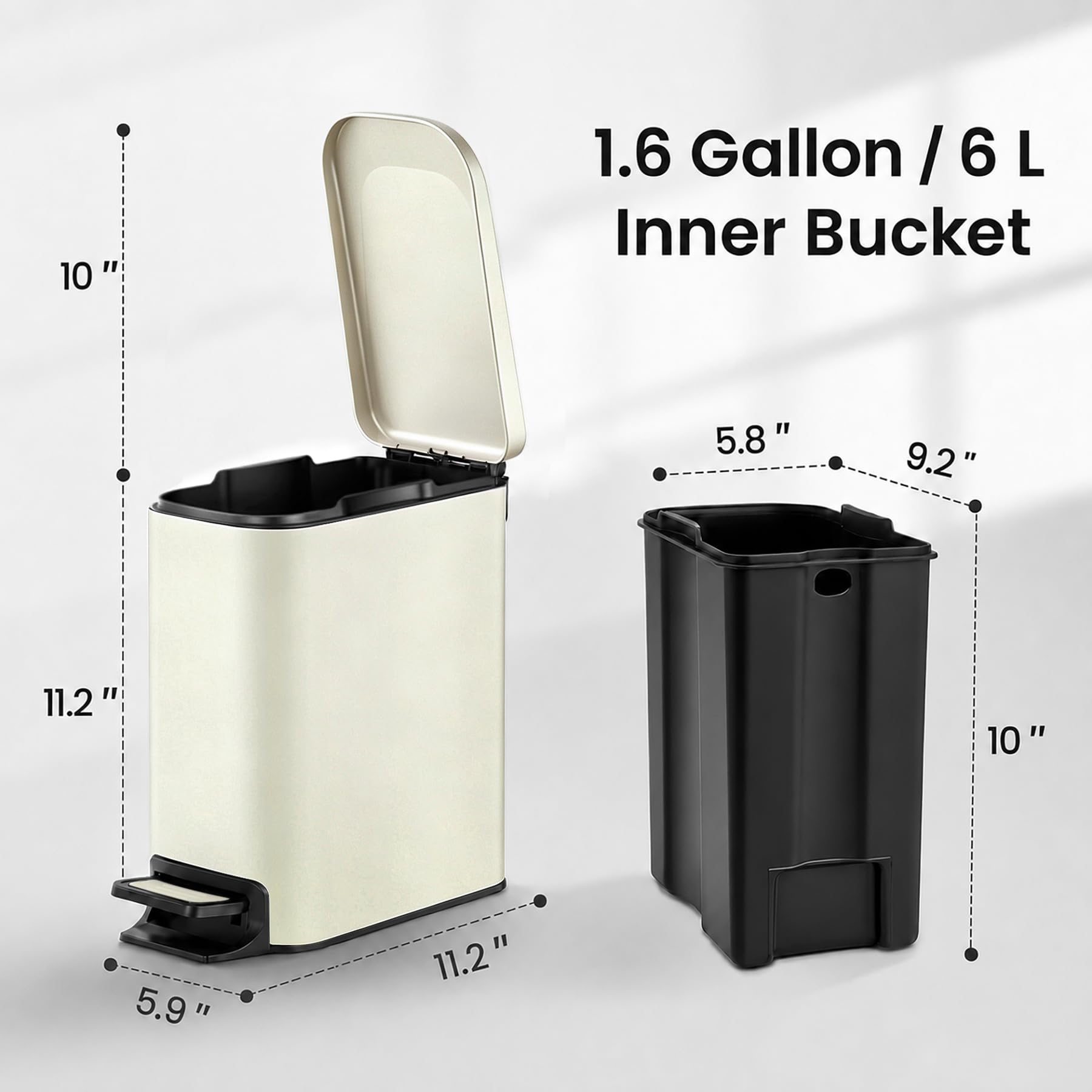 Small Bathroom Trash Can with Lid