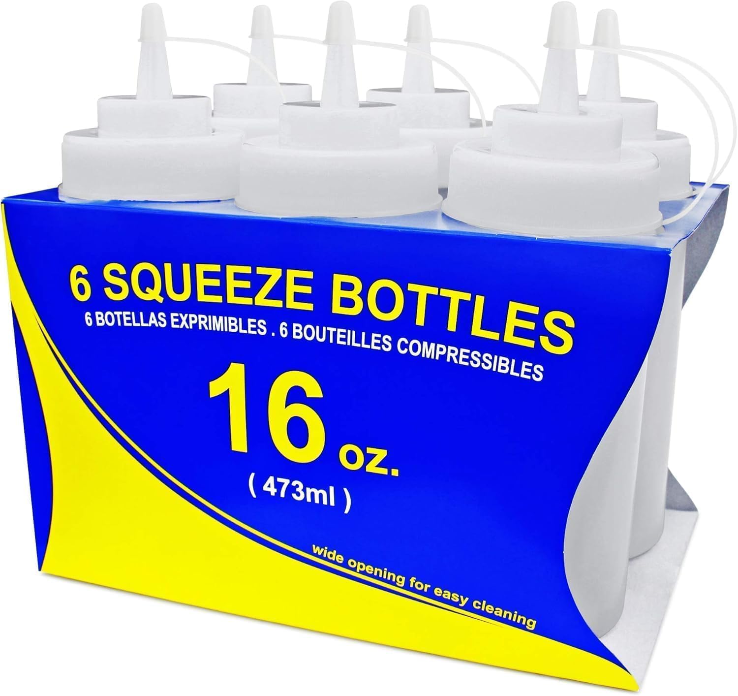 16 oz Clear Squeeze Bottle