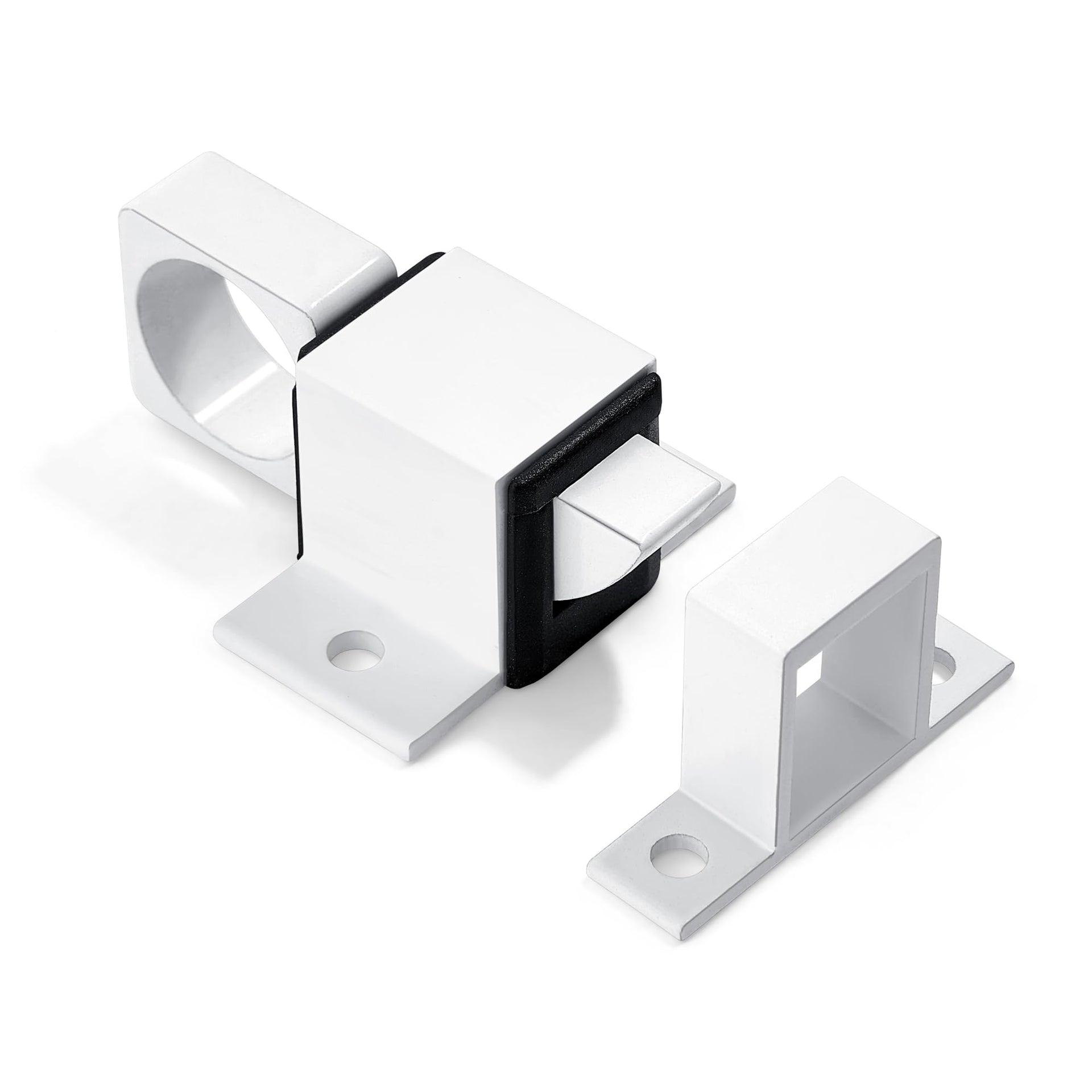 4 Packs White Spring Door Lock (4 Count)