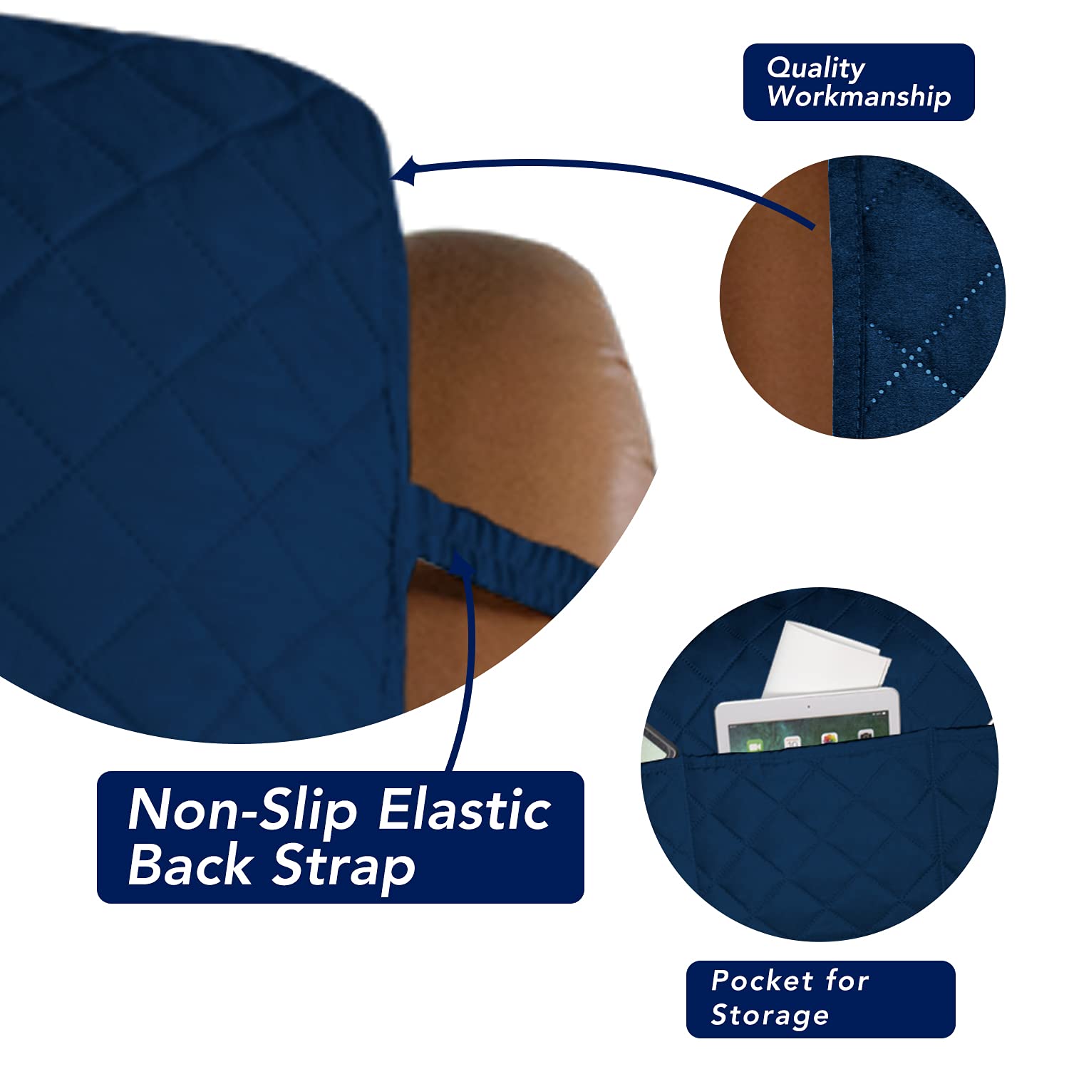 Reversible Quilted Oversized Recliner Sofa Cover