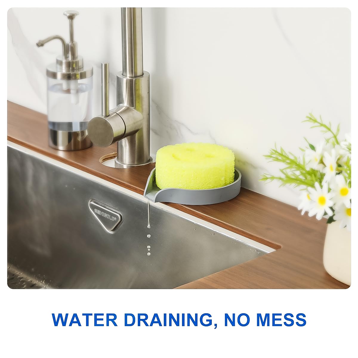 Silicone Smiley Face Sponge Holder for Kitchen Sink (2.8219 Ounce)