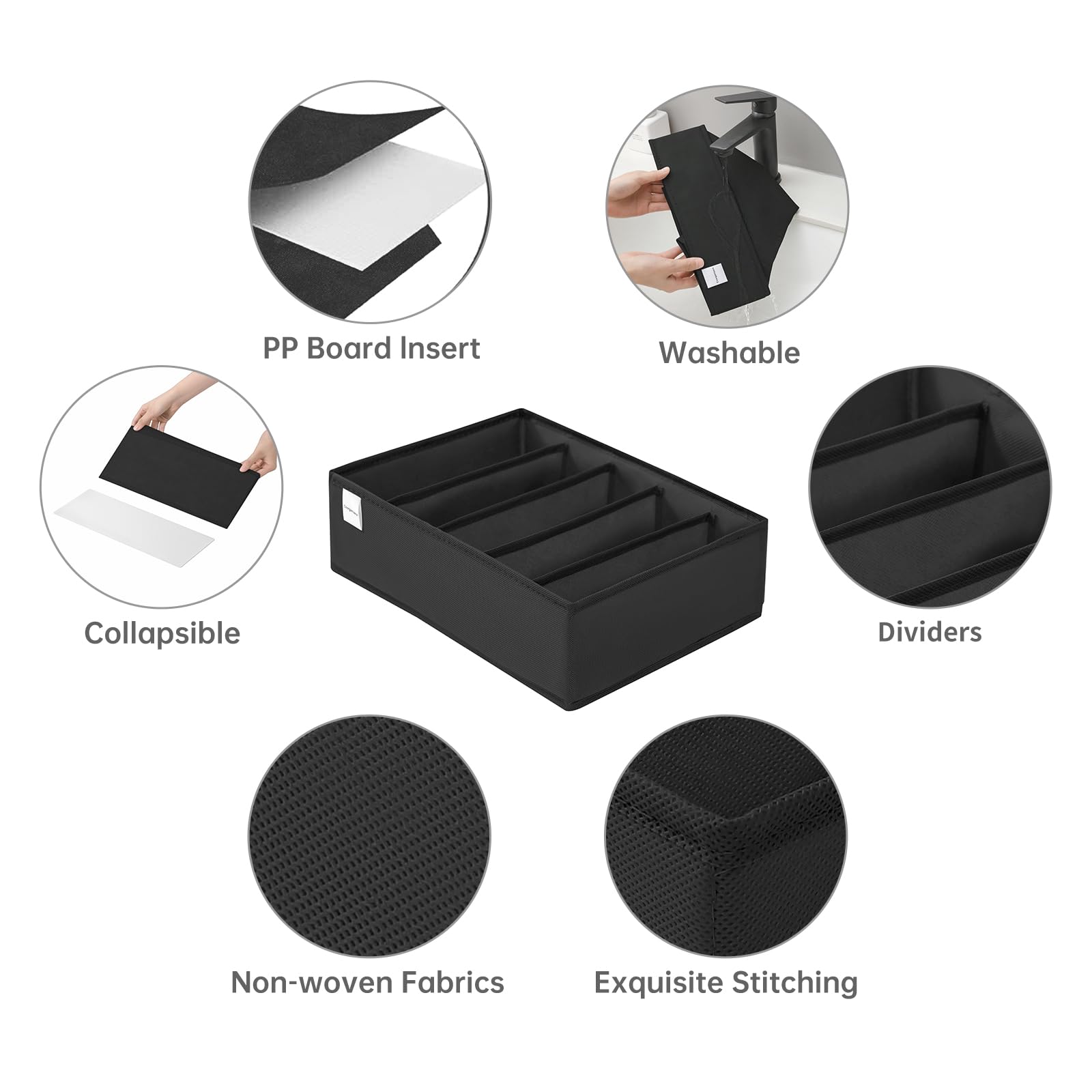 4 Packs T shirt Drawer Organizers for Clothing (4 Count)