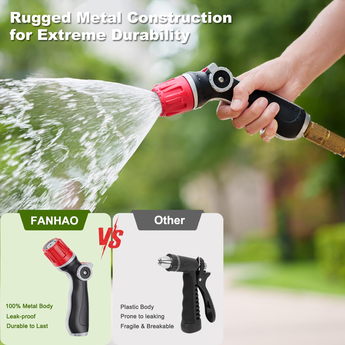 Upgraded Metal Garden Hose Nozzle Heavy Duty