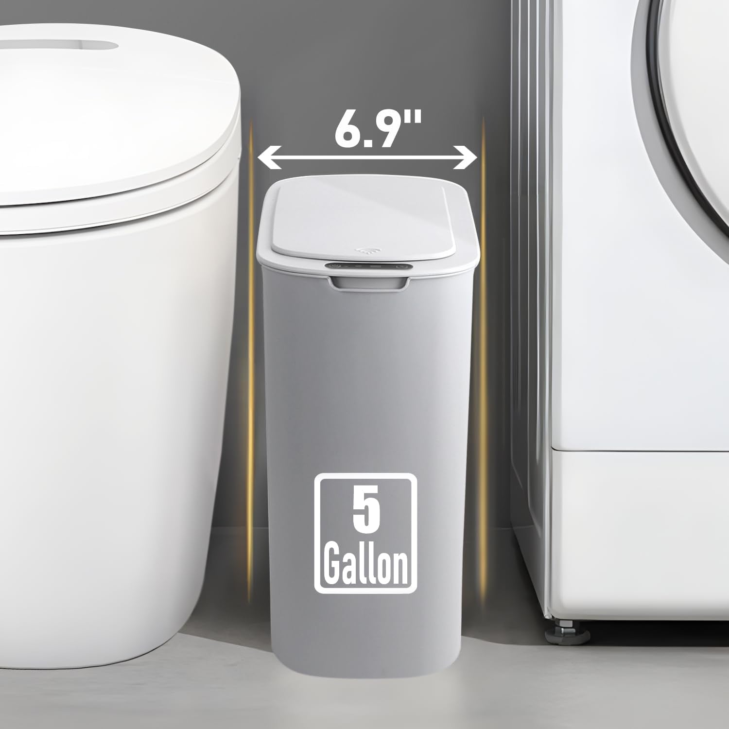 5 Gallon Automatic Bathroom Trash Can with Lid