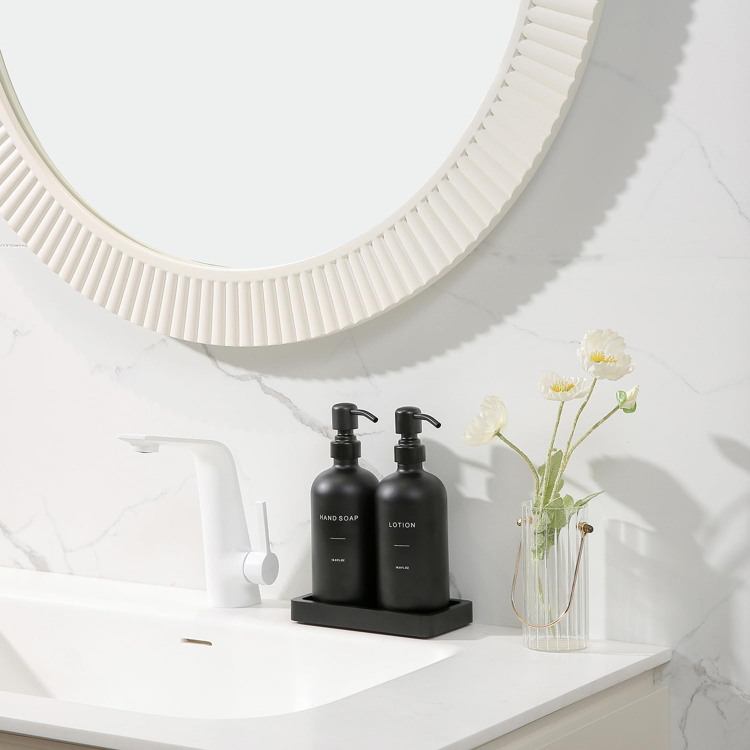 Black Soap Dispenser Bathroom Set (2 Count)