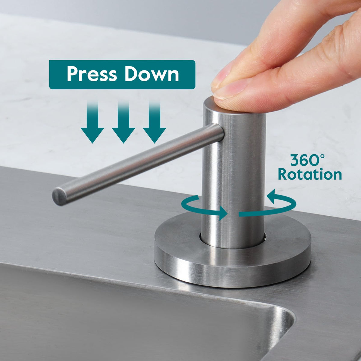 Upgraded Soap Dispenser for Kitchen Sink Brushed Nickel