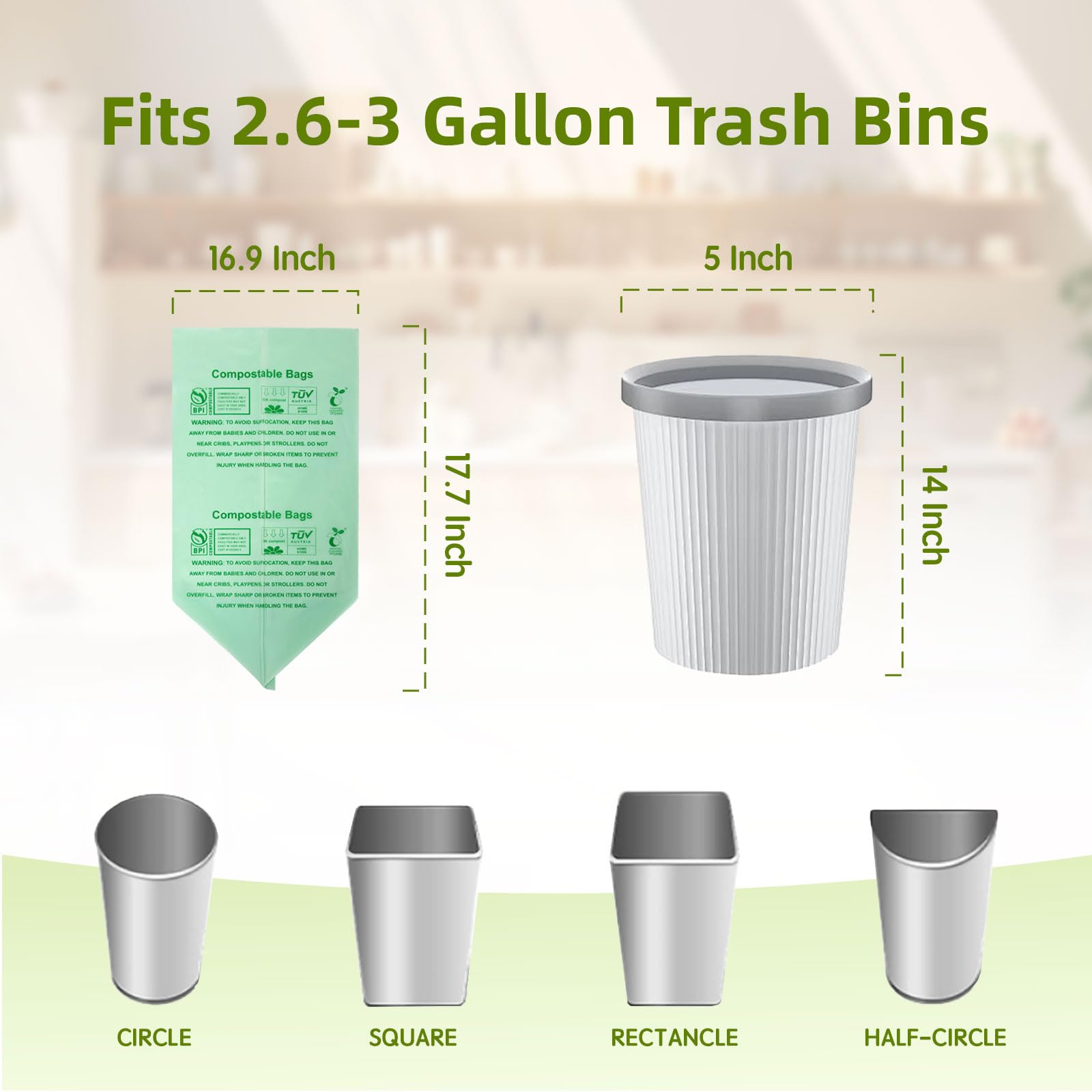 Compostable Trash Bags (50 Count)