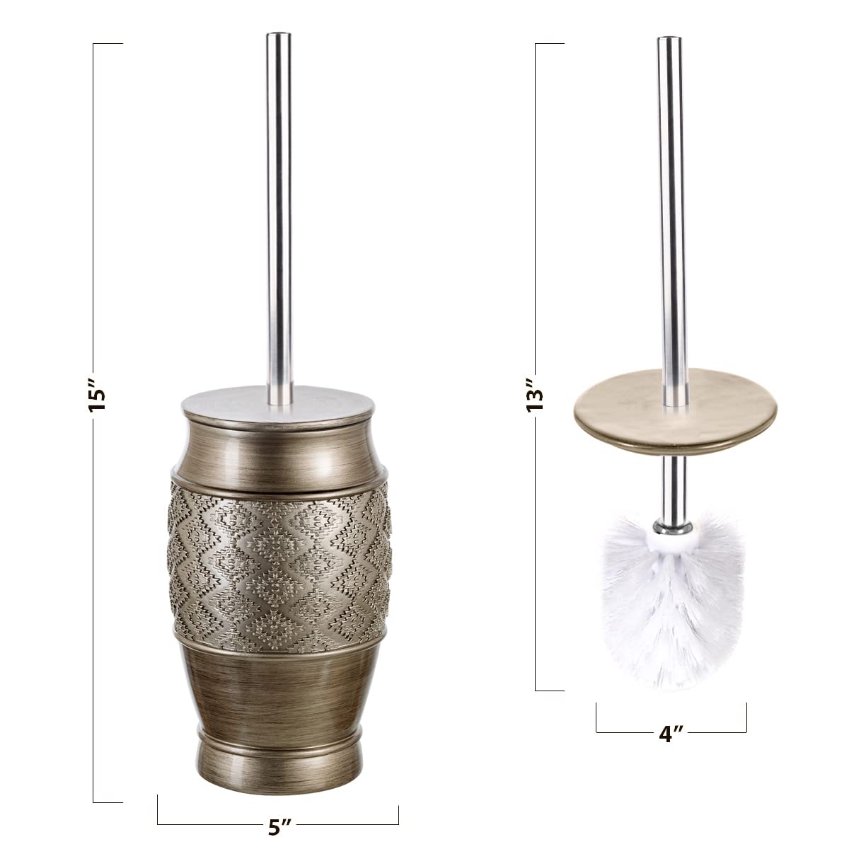 Dublin Silver Toilet Brush Set