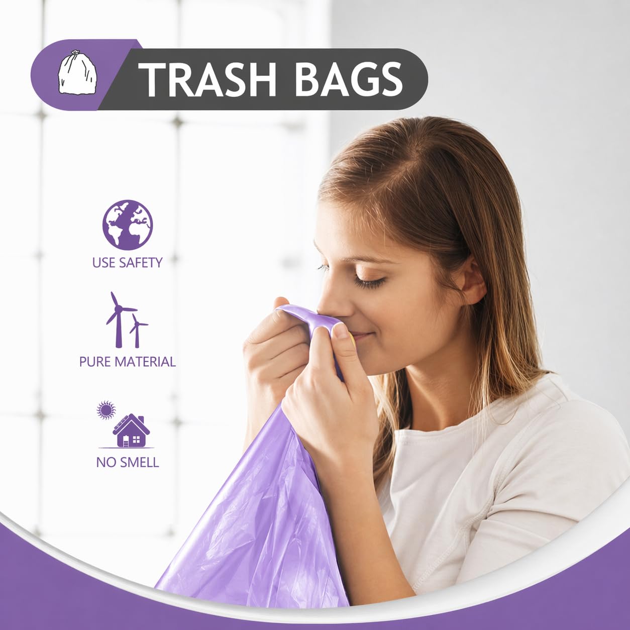 Small Purple Trash Bags 4 Gallon 160 Count Kitchen Garbage Bags