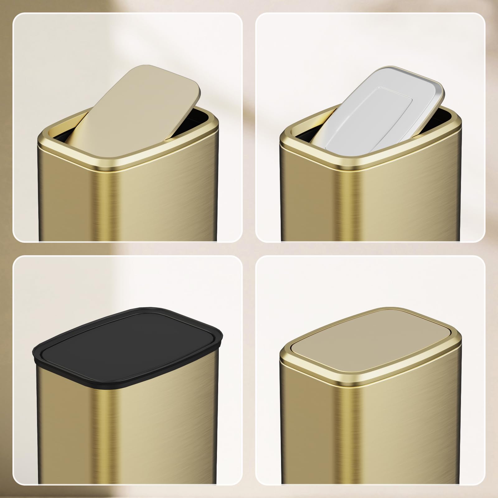 8L 2.1 Gallon Small Bathroom Trash Can with Lid