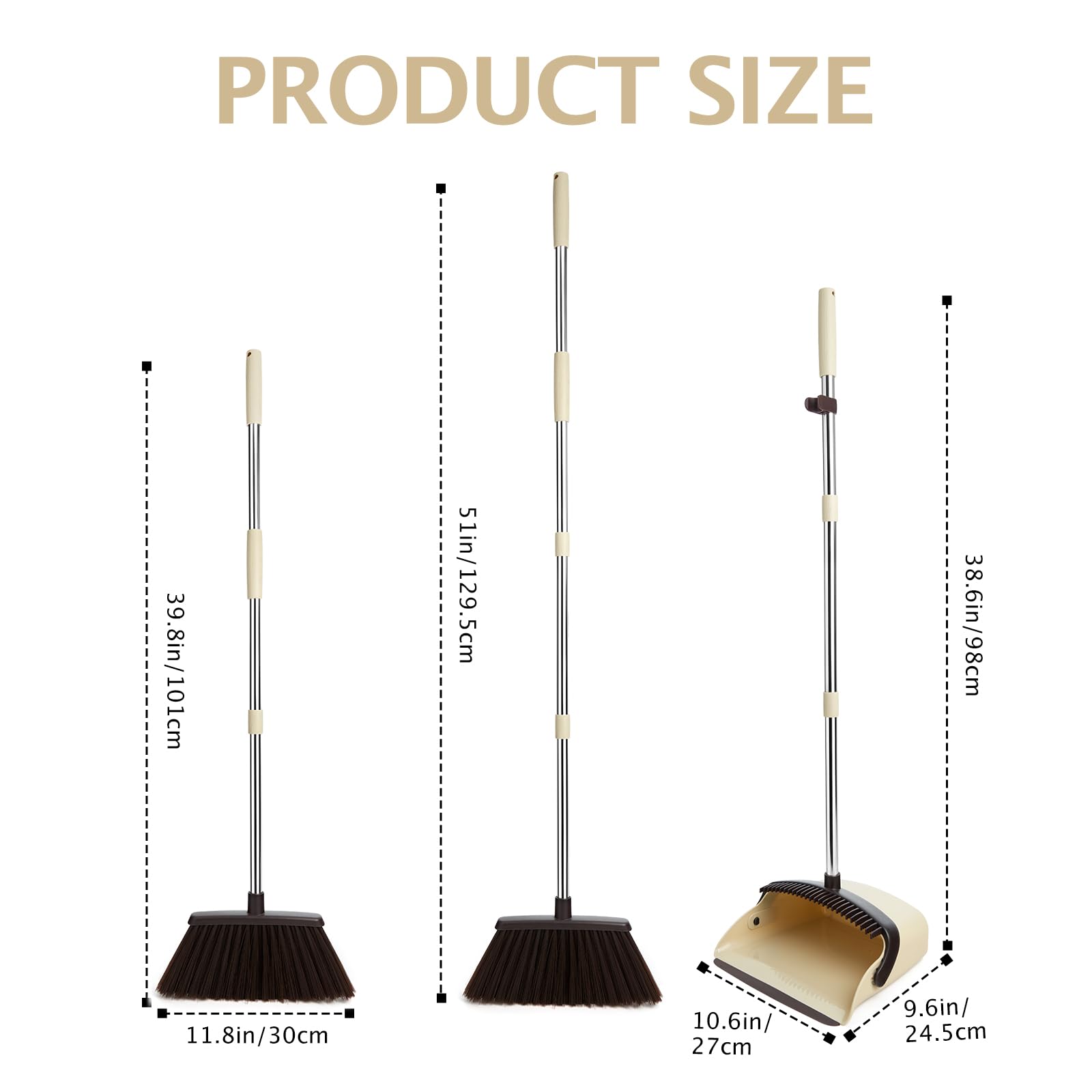 2 Pack Broom and Dustpan Combo Set (2 Count)