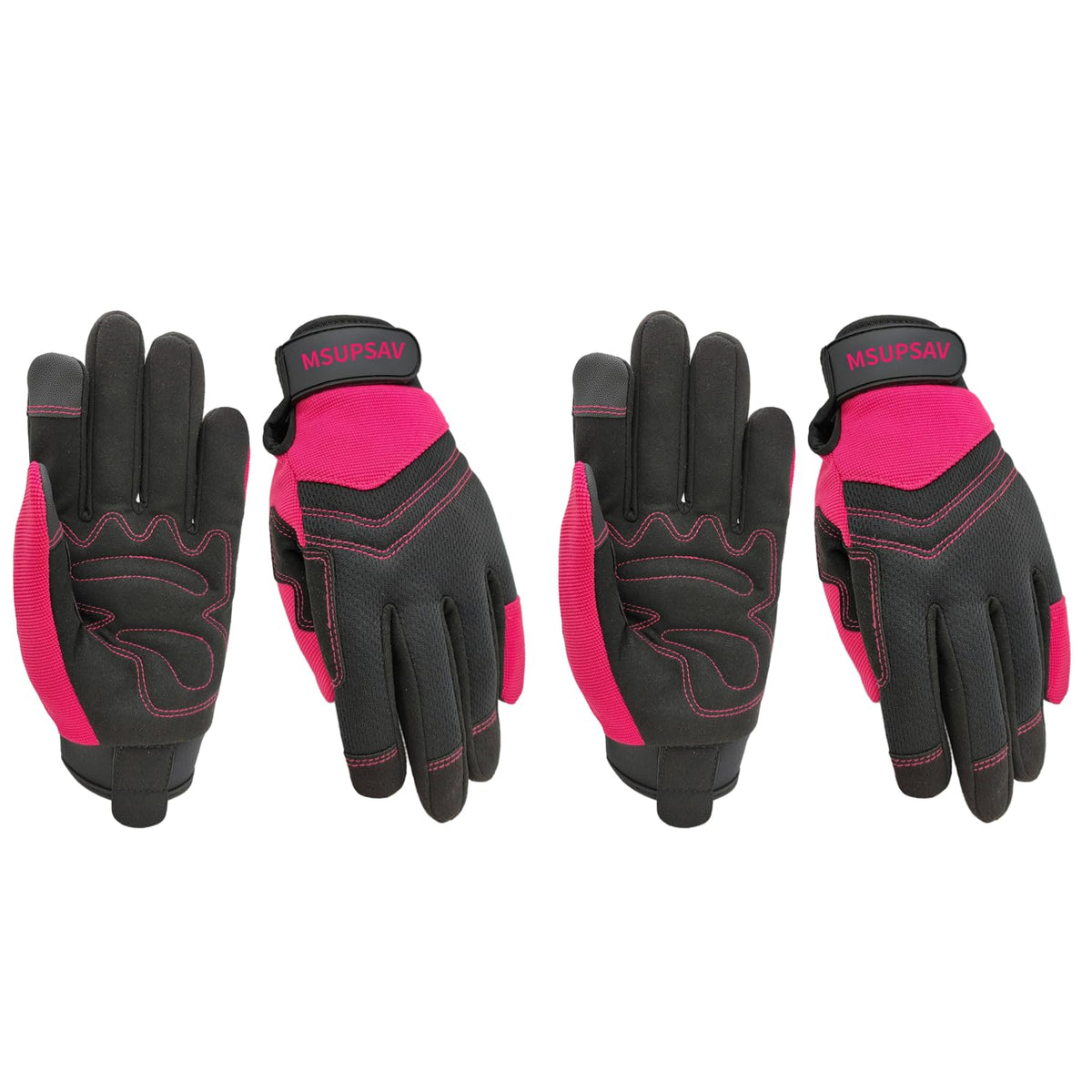 2 Pairs Touchscreen Mechanic Work Gloves Women
