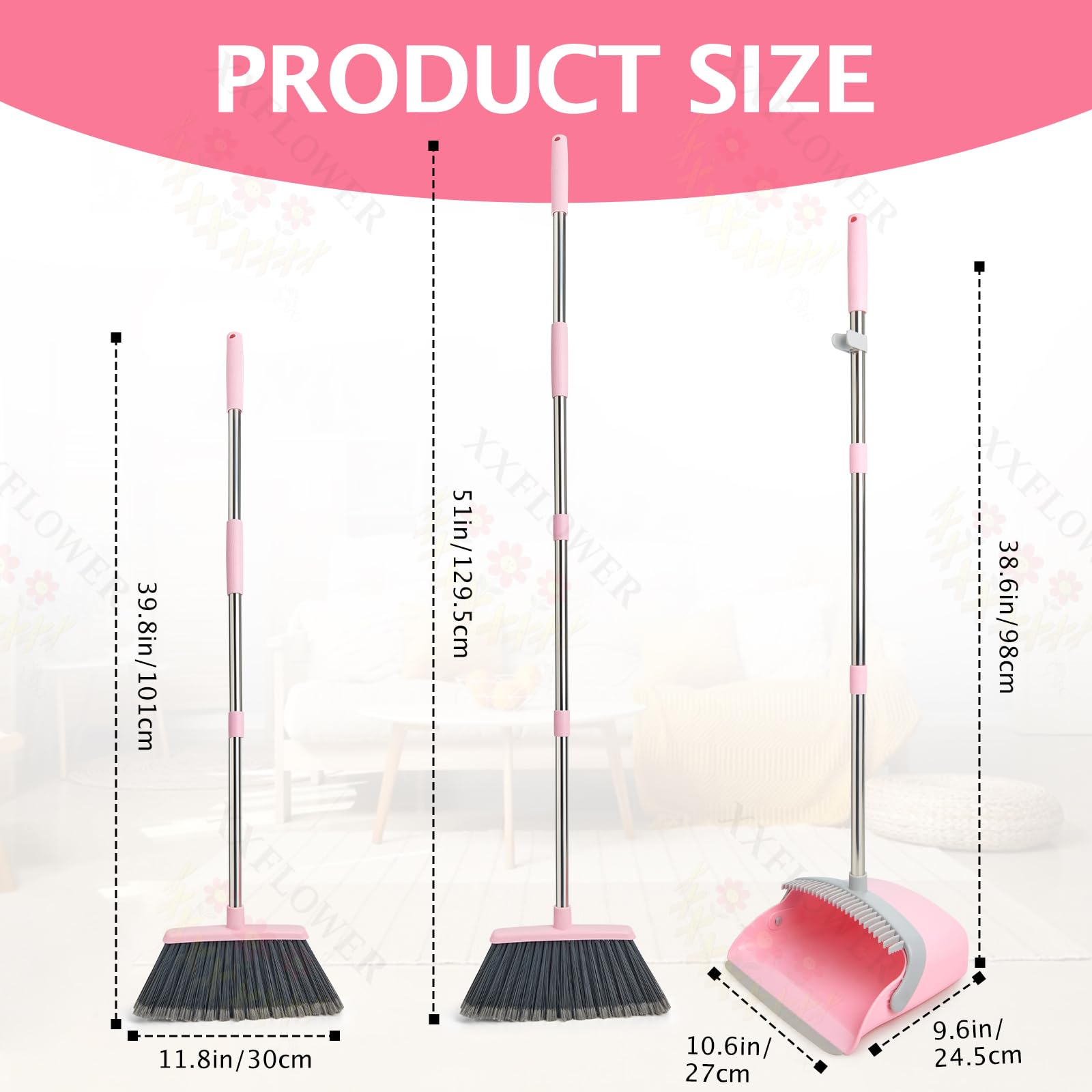 Broom and Dustpan Combo Set