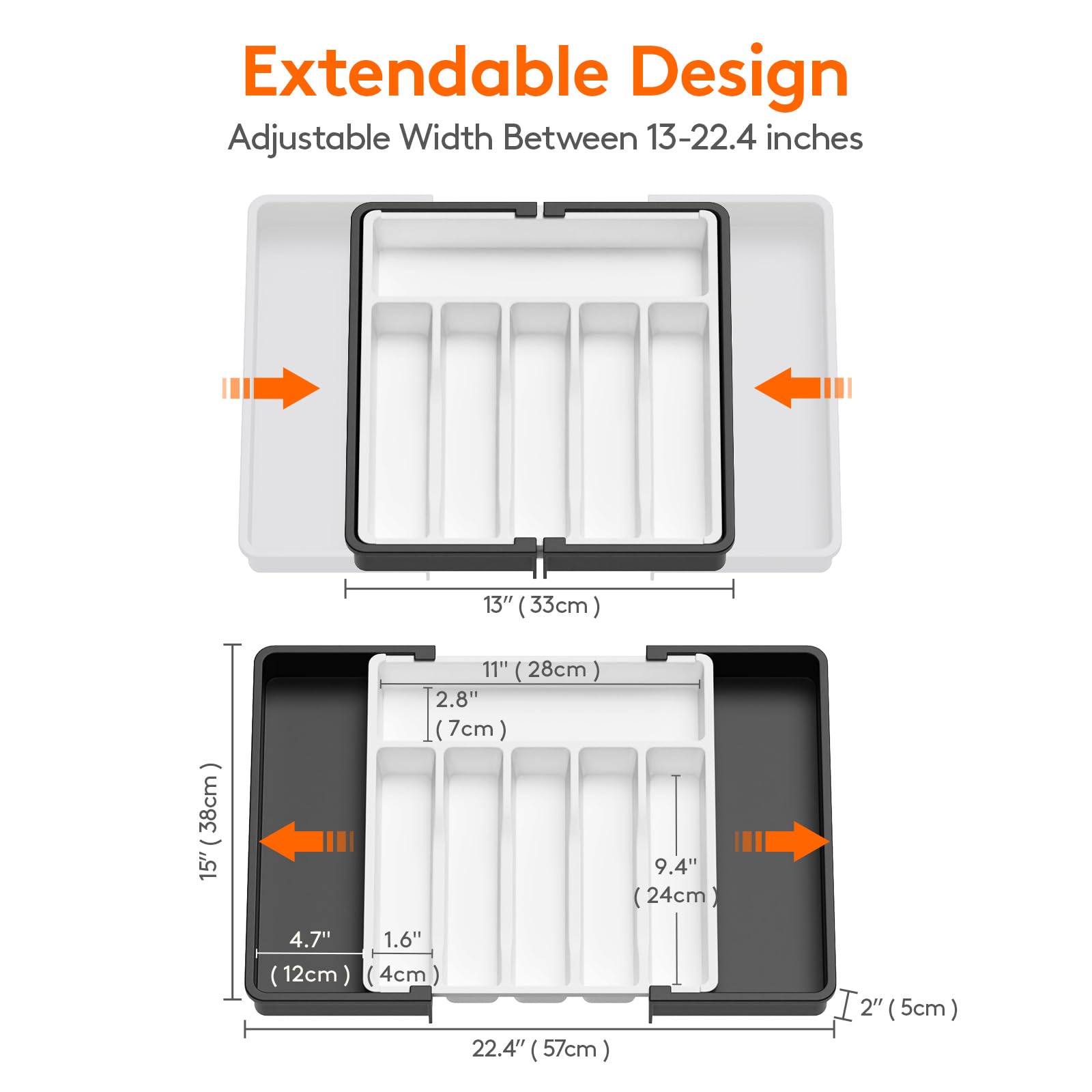 Extra Large Silverware Drawer Organizer