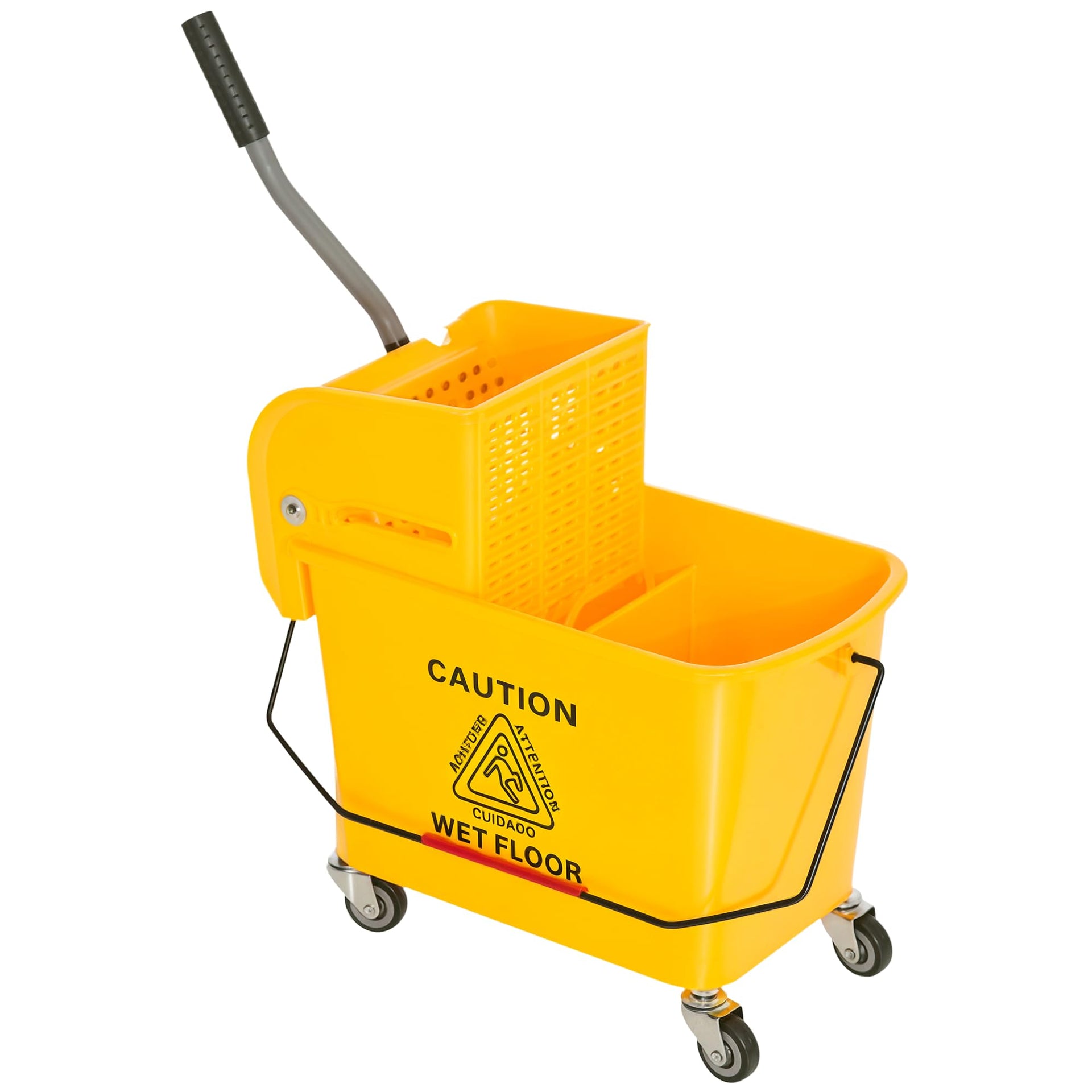 Compact Mop Bucket with Wringer on Wheels for Floor Cleaning