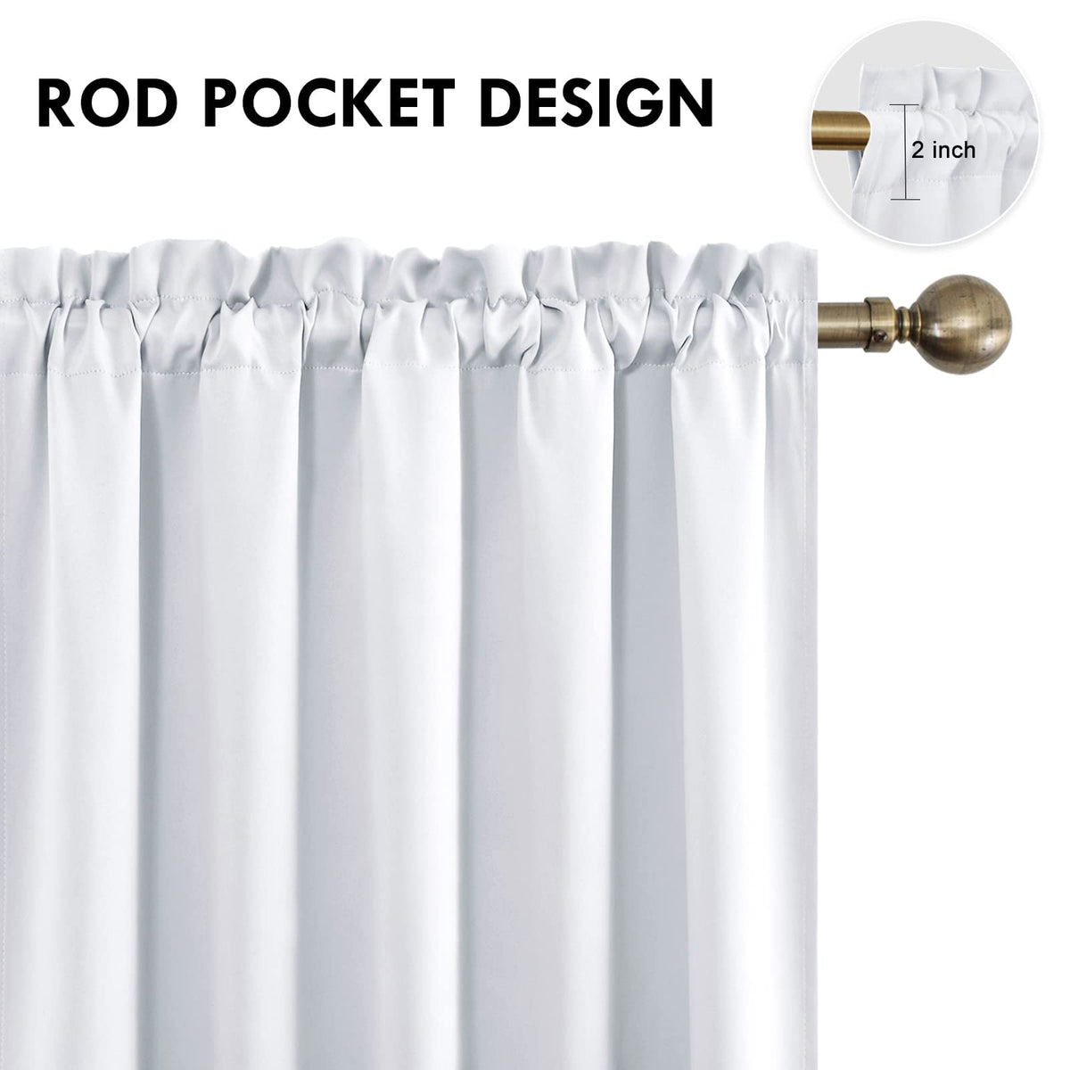 Short Blackout Curtains 42 x 36 Inch Long for Kitchen RV Bunk 2 Panels (2 Count)