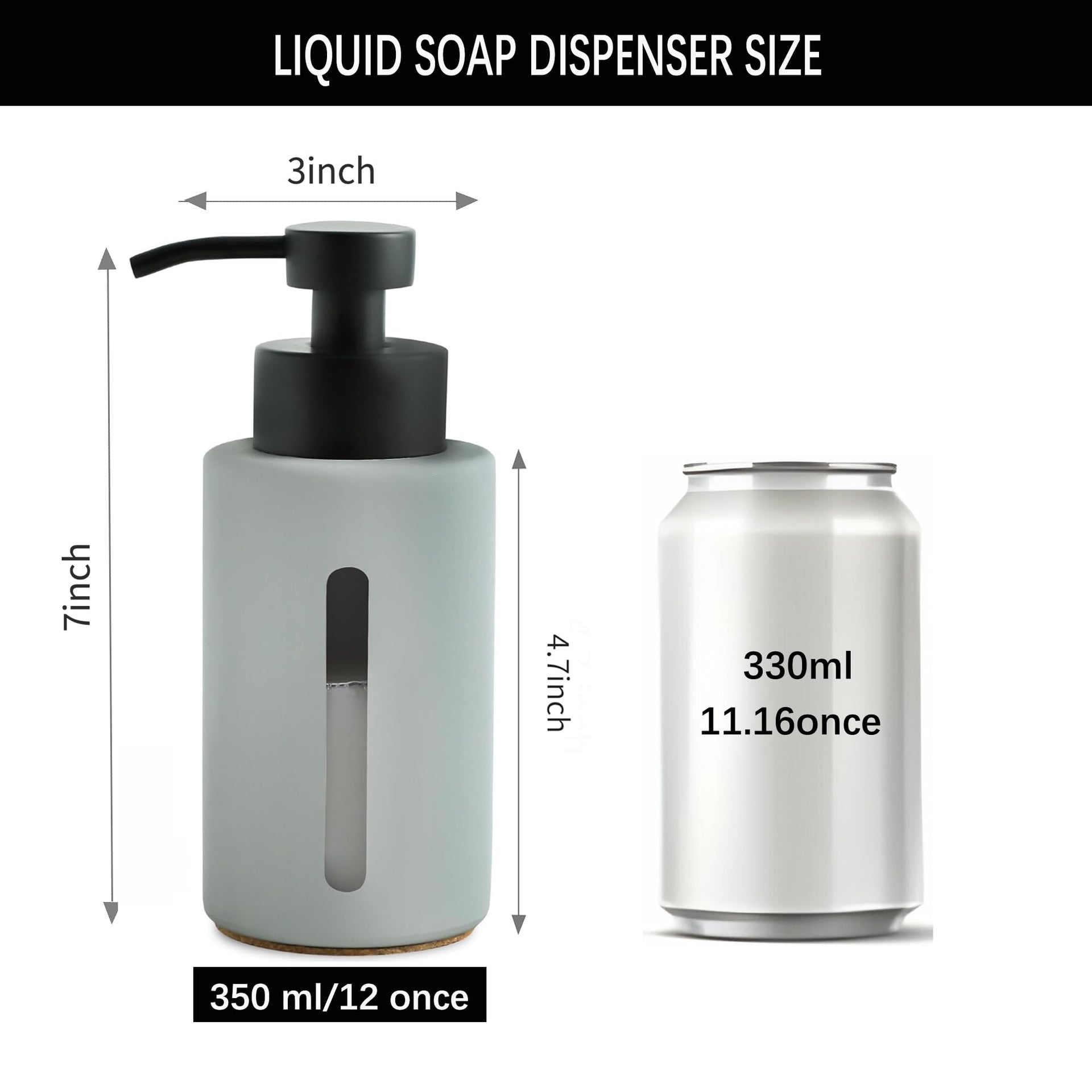 Light Gray Soap Dispenser with Window