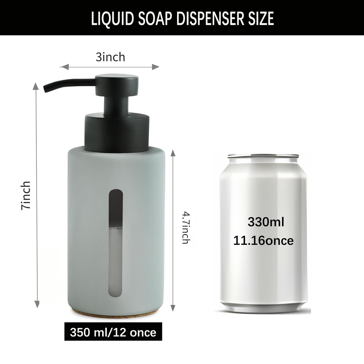 Light Gray Soap Dispenser with Window