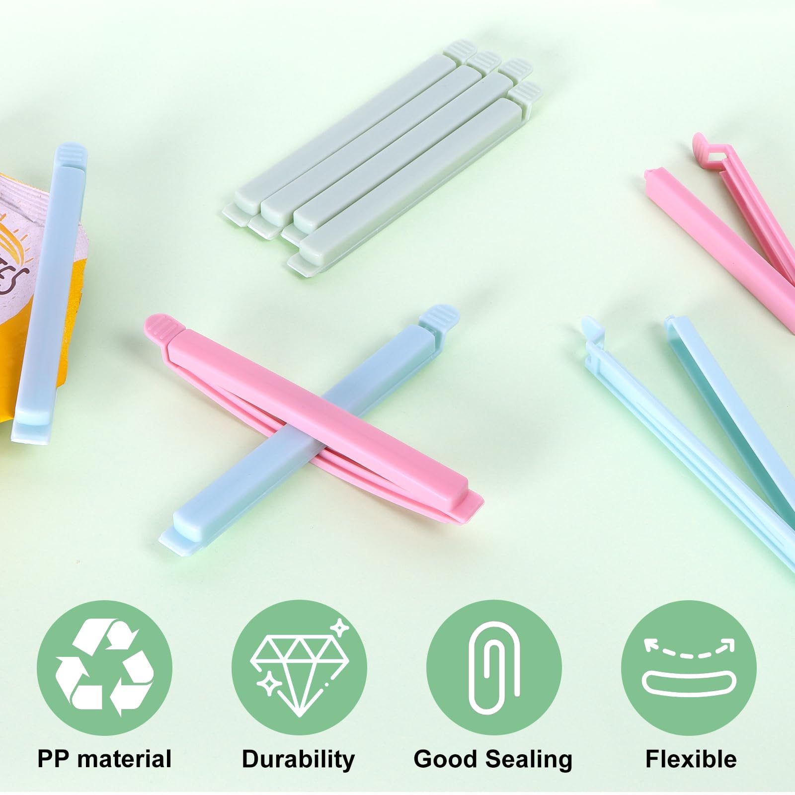 80 PCS Sealing Clip Bag Plastic Chip Large Size Food Clips Bag Clips for Food Storage Kitchen and Home (16 Ounce)