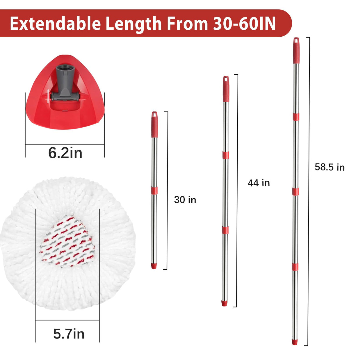 Microfiber Spin Mop Replace Head (4 Count)