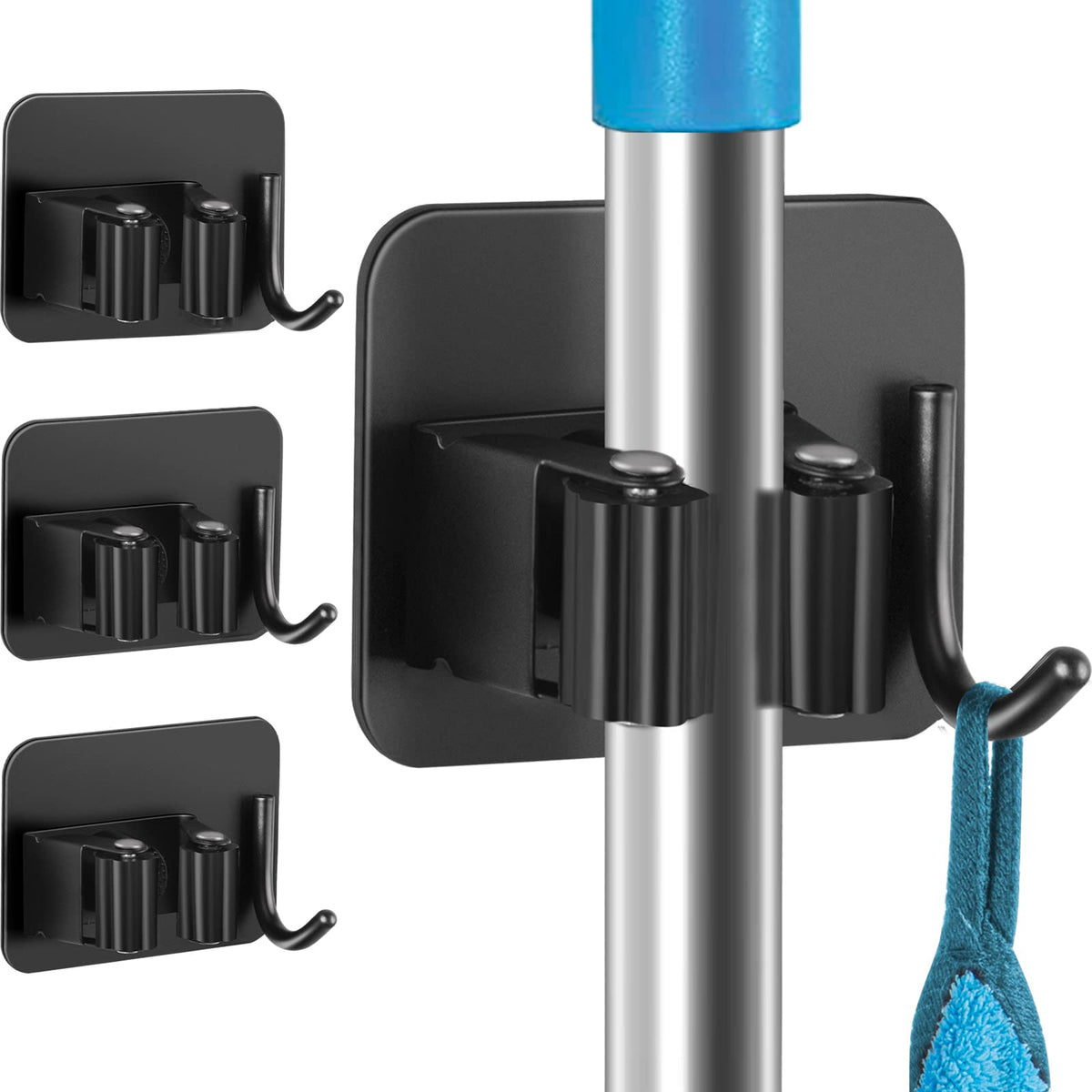 4 Pack Anti Slip Broom Holder
