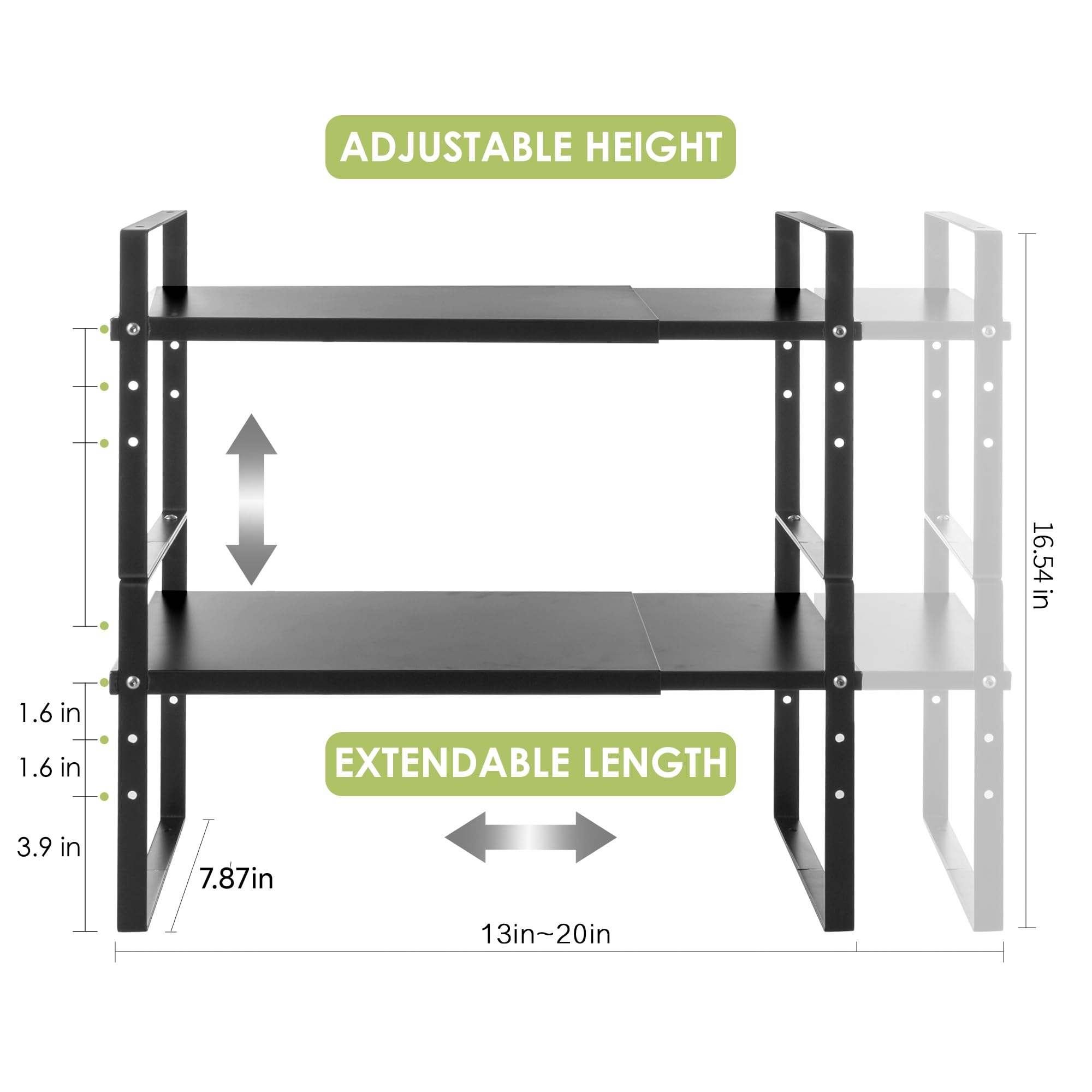 Expandable Cabinet Shelf Organizer Rack (2 Count)