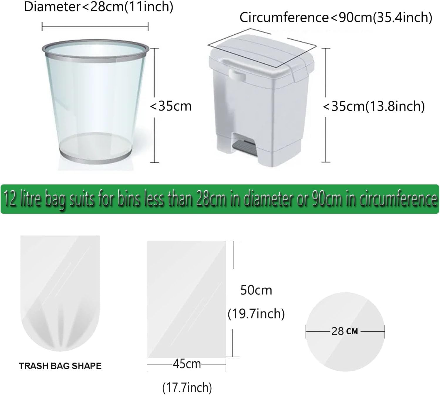 Small Trash Bags 2.6 Gallon (100 Count)