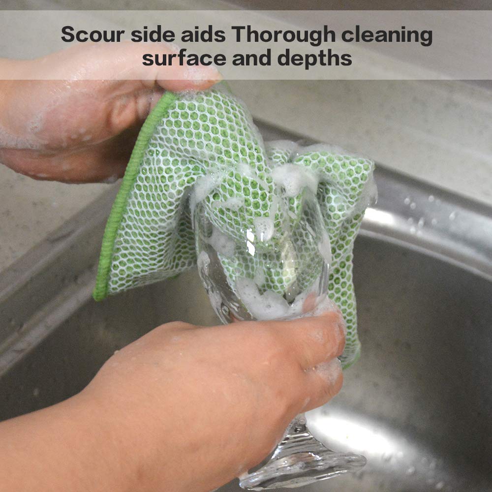 Dish Cloth for Washing Dishes Kitchen Washcloth Cleaning Cloth (5 Count)
