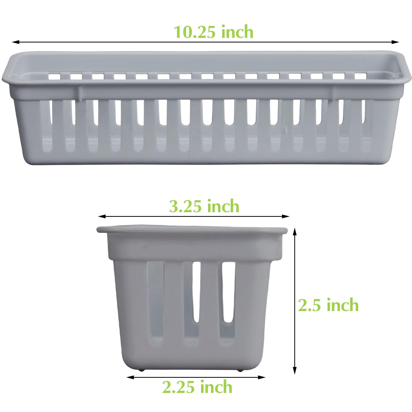 12 Pack Slim Plastic Storage Baskets Tray for Organizing 10.25x3.25x2.5 Inch Small Narrow Storage Bins Stackable Drawer Pencil Trays Holder for Desk Garage Cabinet Container (12 Count)