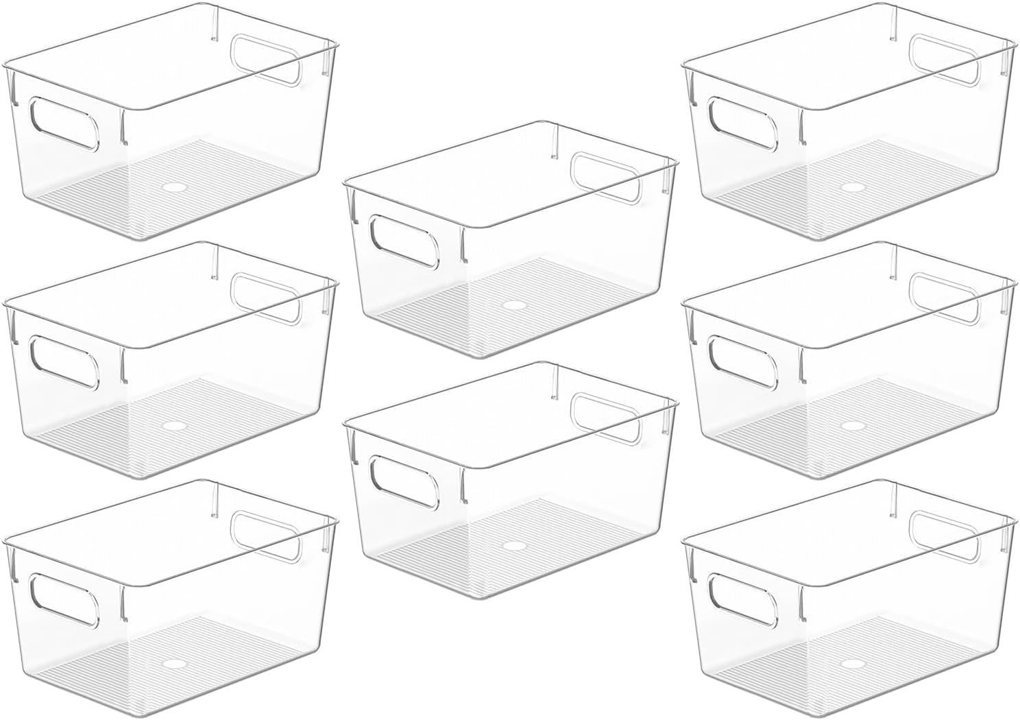 Clear Plastic Storage Bins (8 Count)