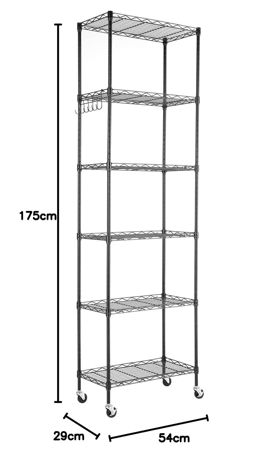 6 Tier Wire Shelving Unit with Wheels (72 Count)