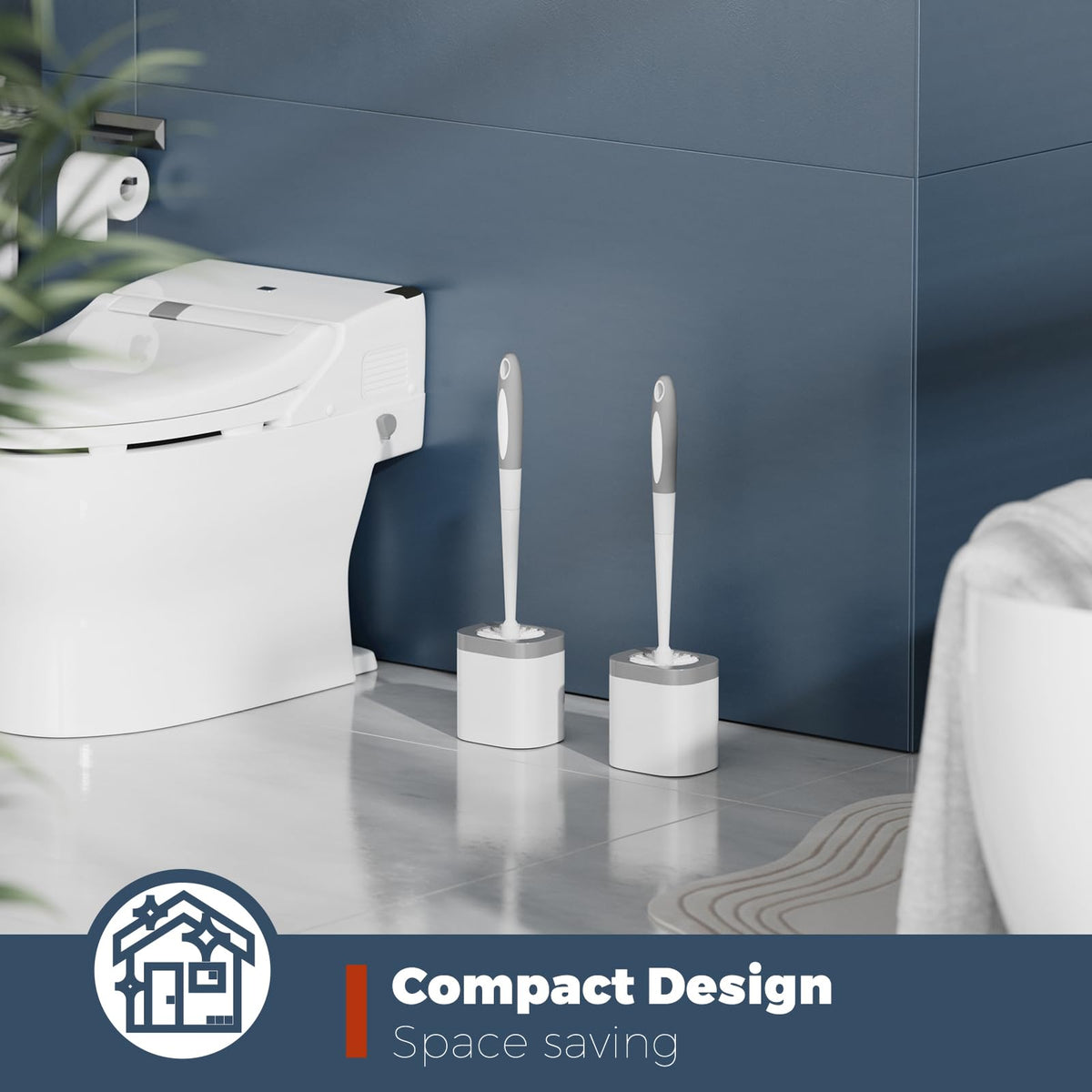 Toilet Brush and Holder Set (2 Count)