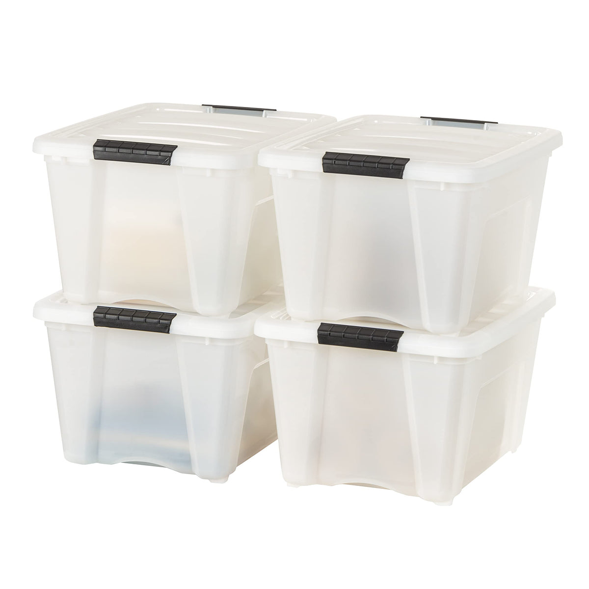 4 Pack 32 Quart Storage Bins with Lids (4 Count)