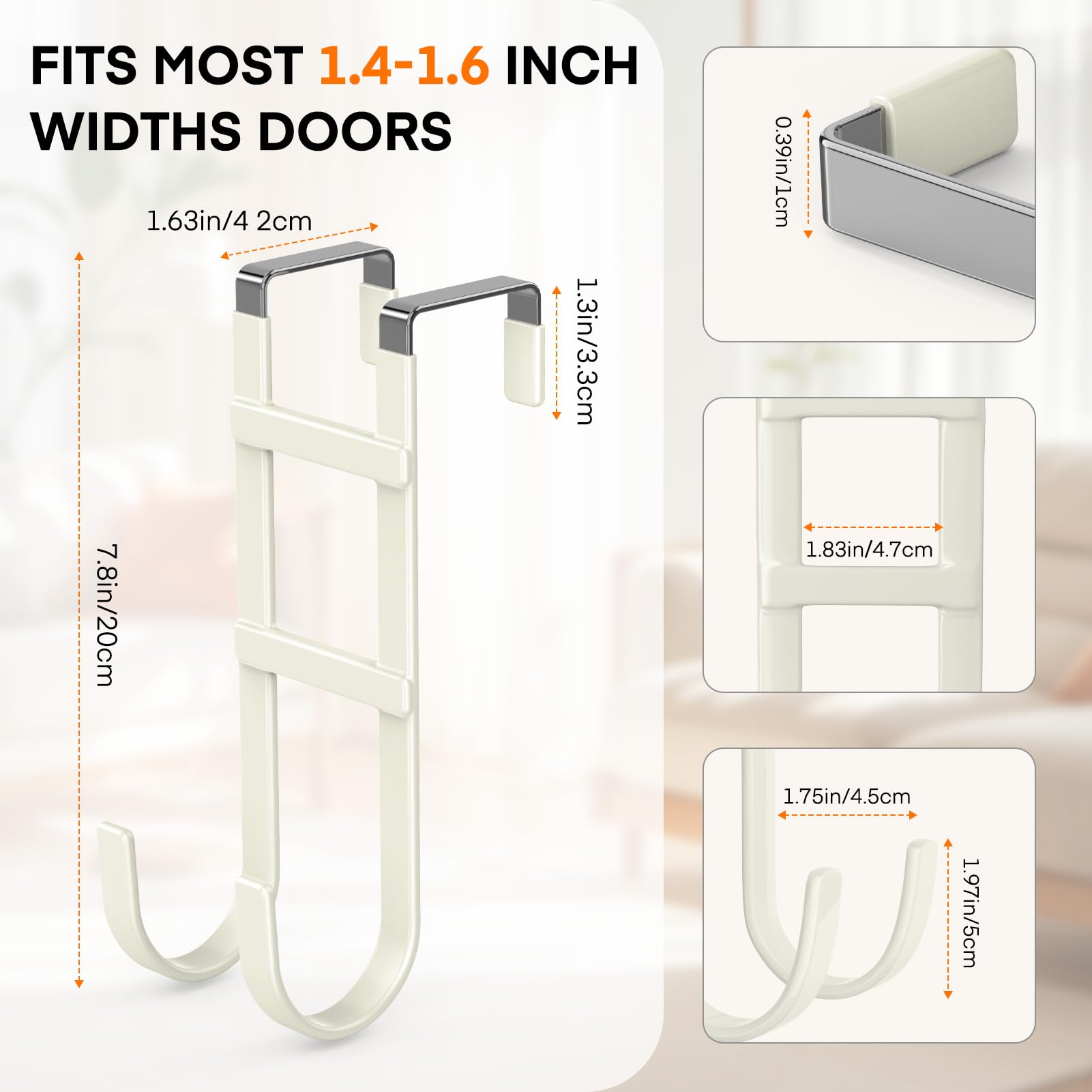 Over the Door Hooks (4 Count)