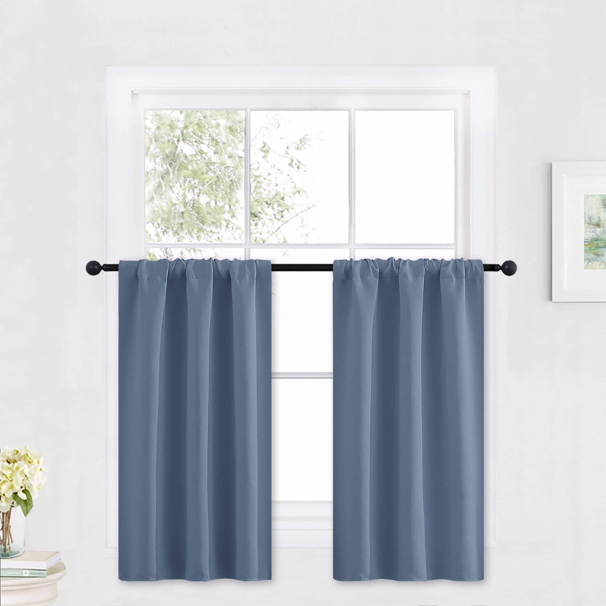 Kitchen Blackout Curtains Over Sink 36 inch Length