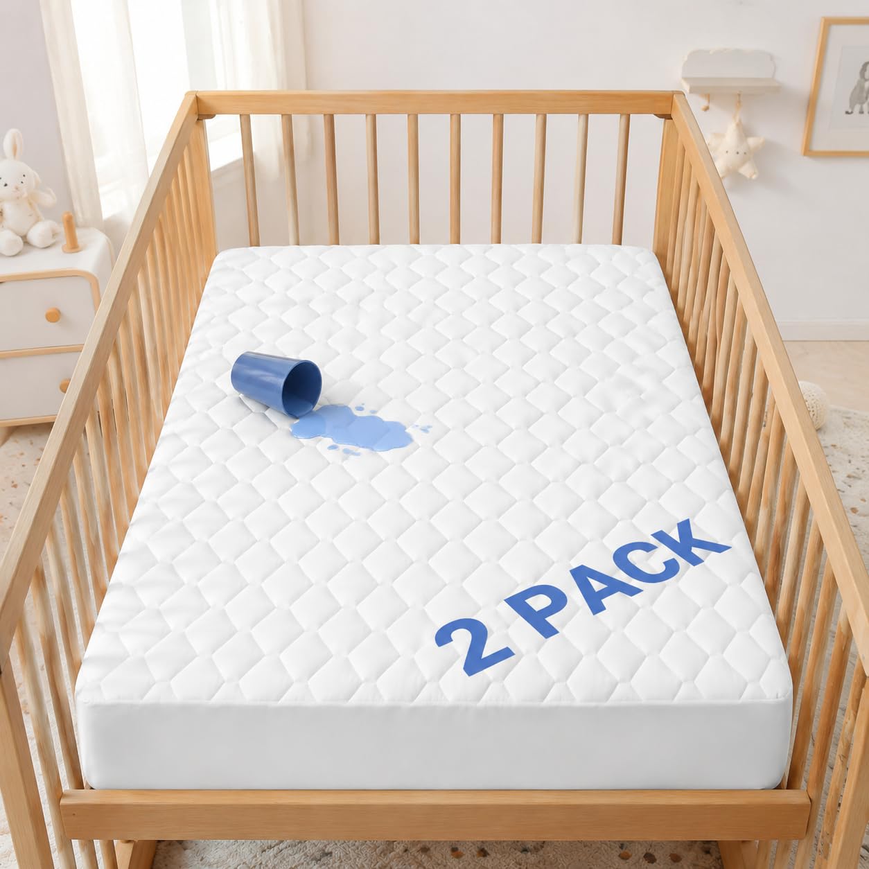 2 Pack Crib Waterproof Mattress Protector (2 Count)