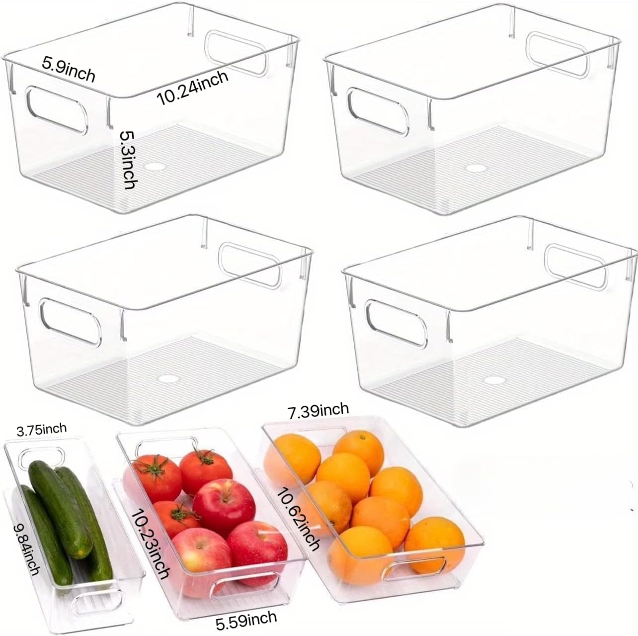 7 Pack Refrigerator Organizer Bins