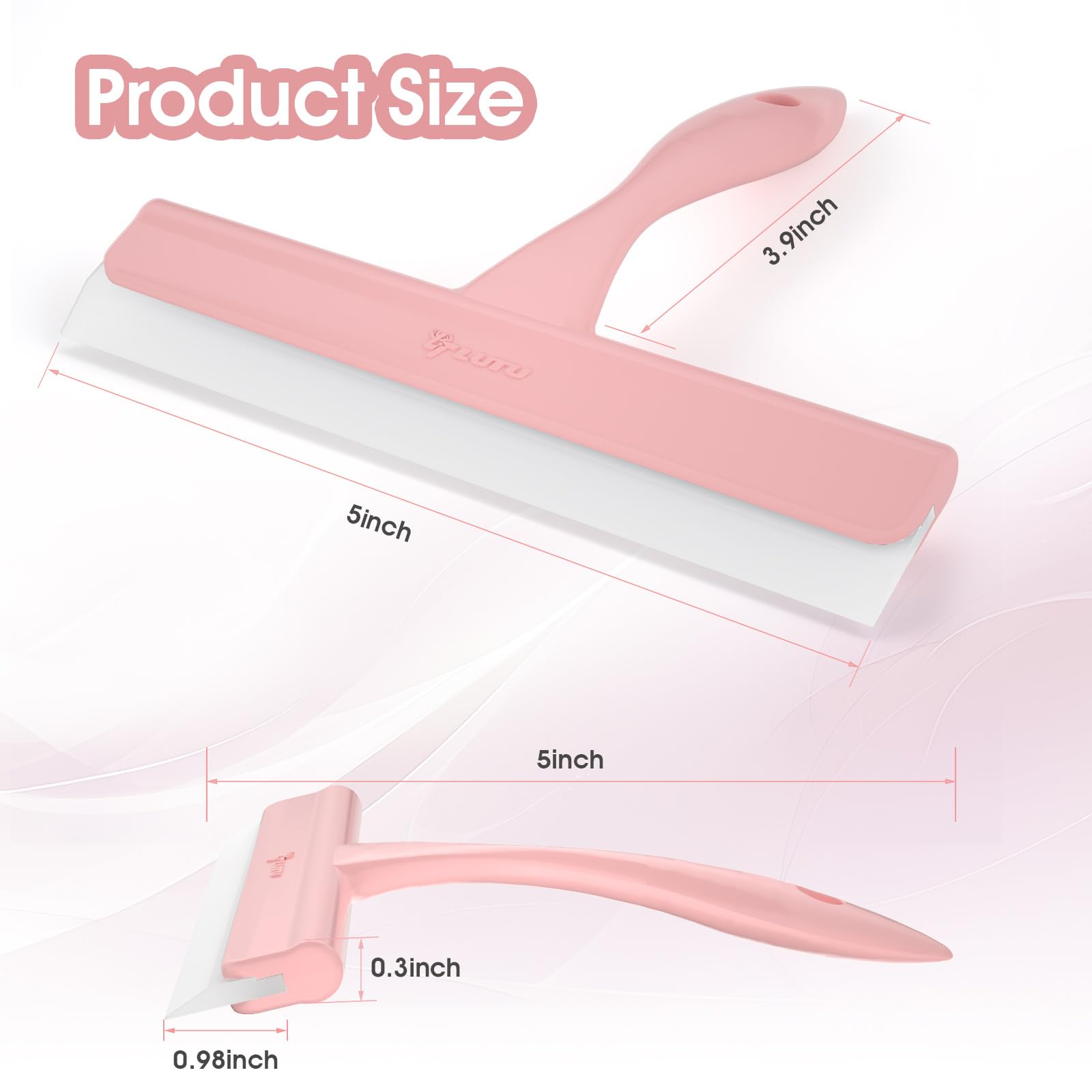 5" Silicone Shower Squeegee for Glass Doors & Car Windows