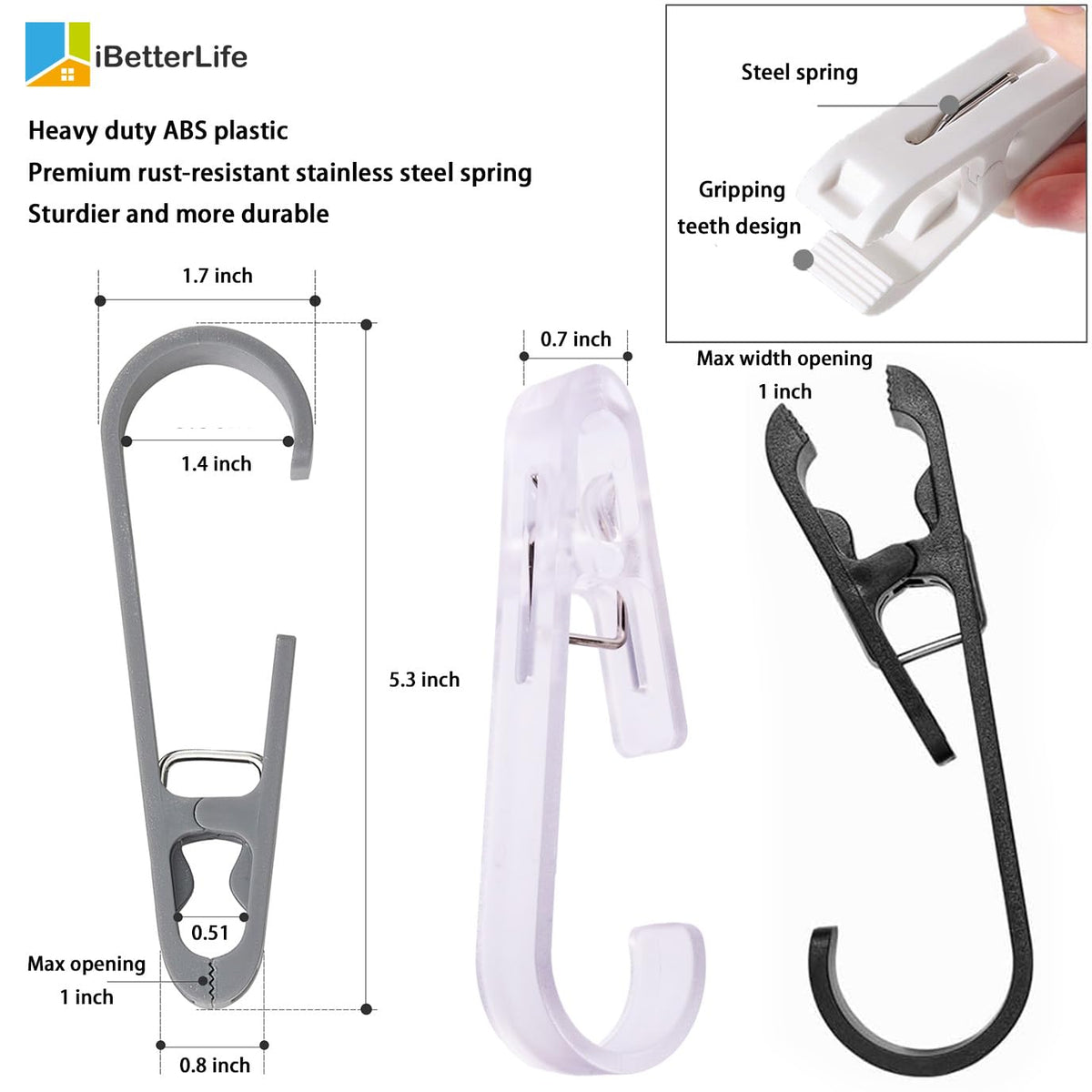Laundry Hooks Hanging Clips (8 Count)
