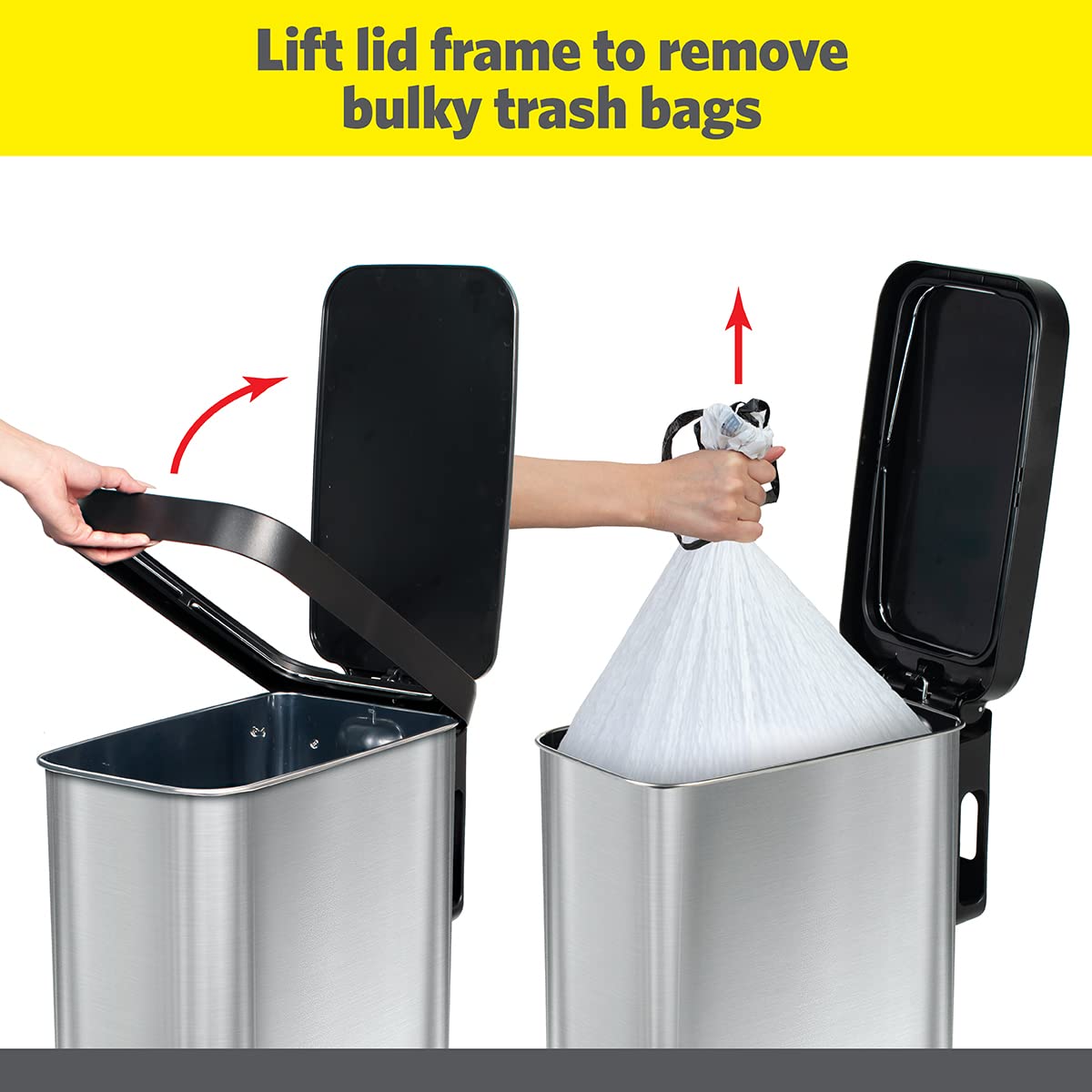 Slim Trash Can with Clorox Odor Protection