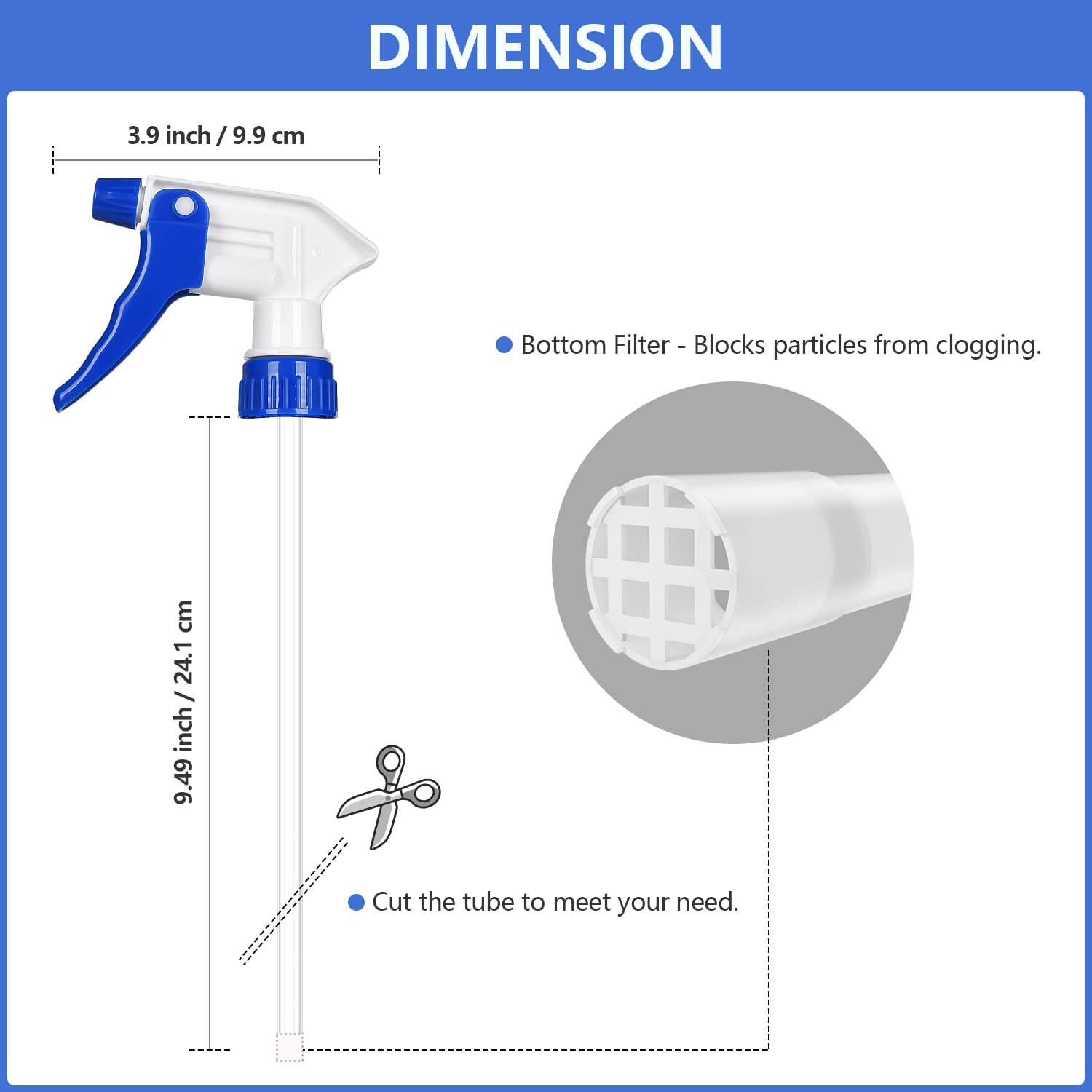 6 Pack Universal Spray Bottle Replacement Nozzle (6 Count)